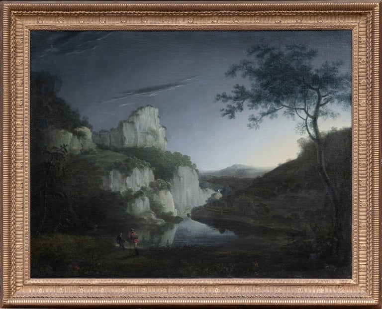 Thomas Smith (b.1720) Landscape Painting - 18th Century Lanscape Oil Painting of Matlock High-Torr