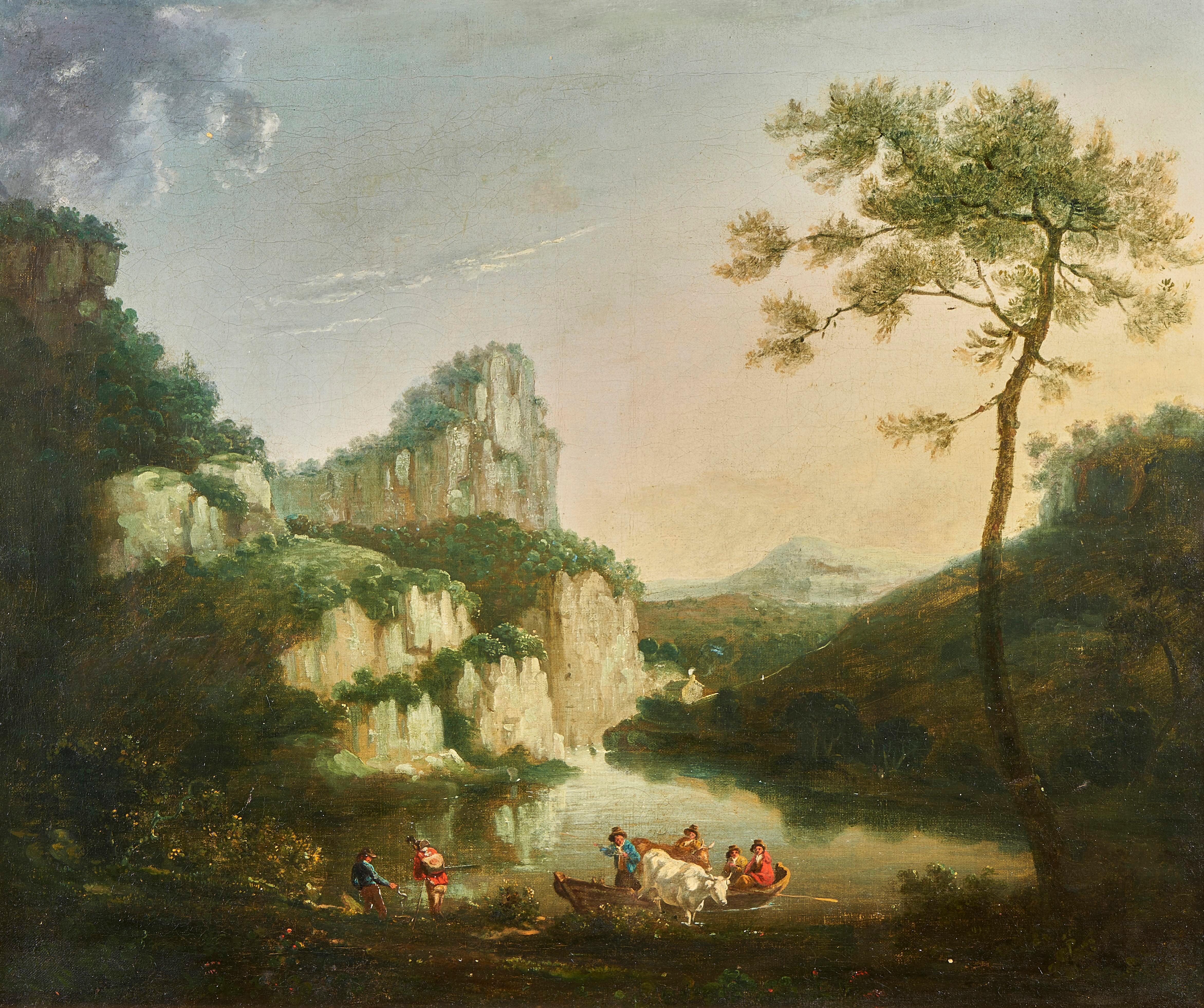 Vista de Matlock High Tor, Derbyshire - Painting de Thomas Smith (b.1720)