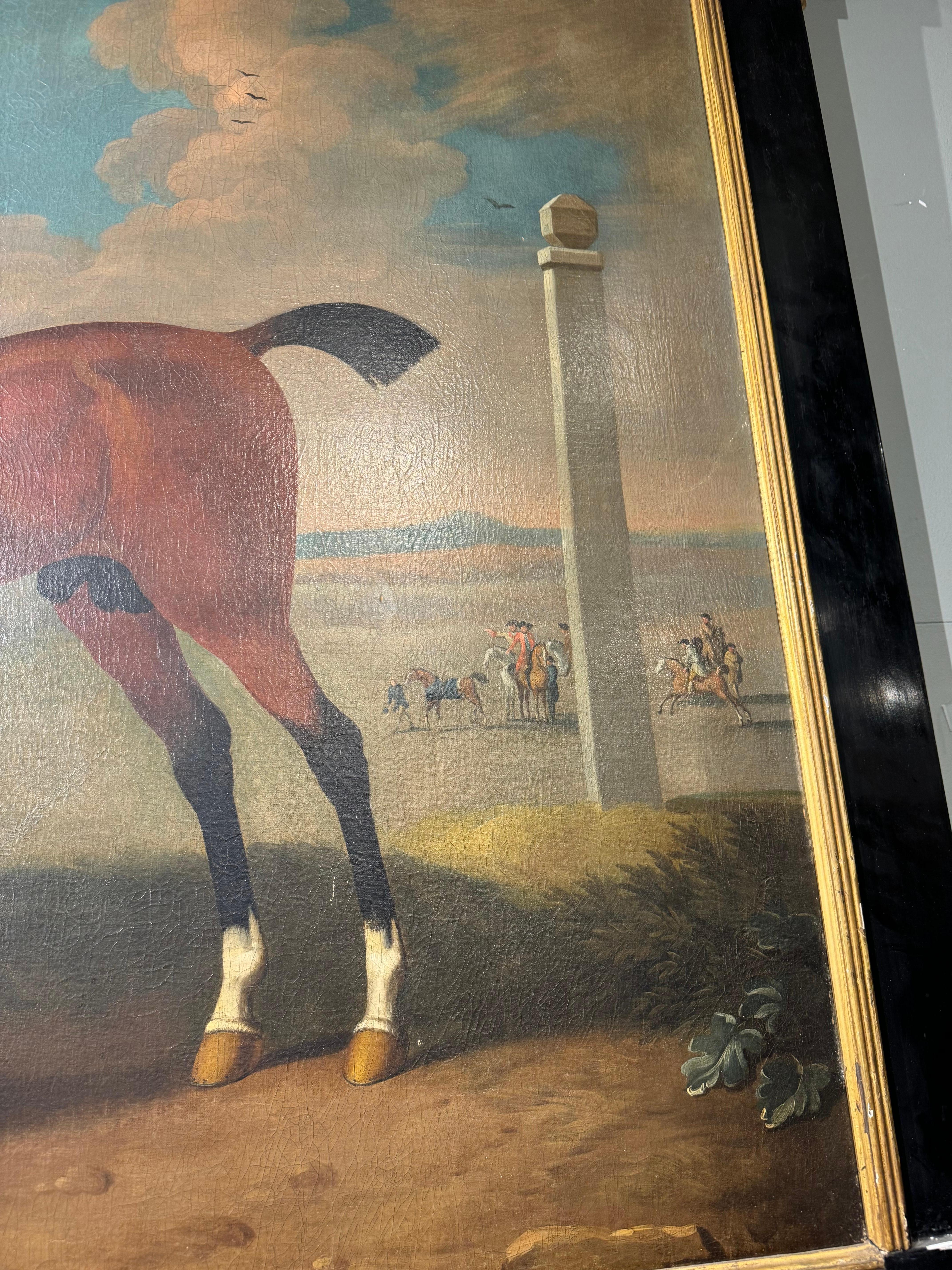 Ritratto del cavallo da corsa Flying Childers Olio su tela britannico del XVIII secolo - Painting Scuola inglese di Thomas Spencer 