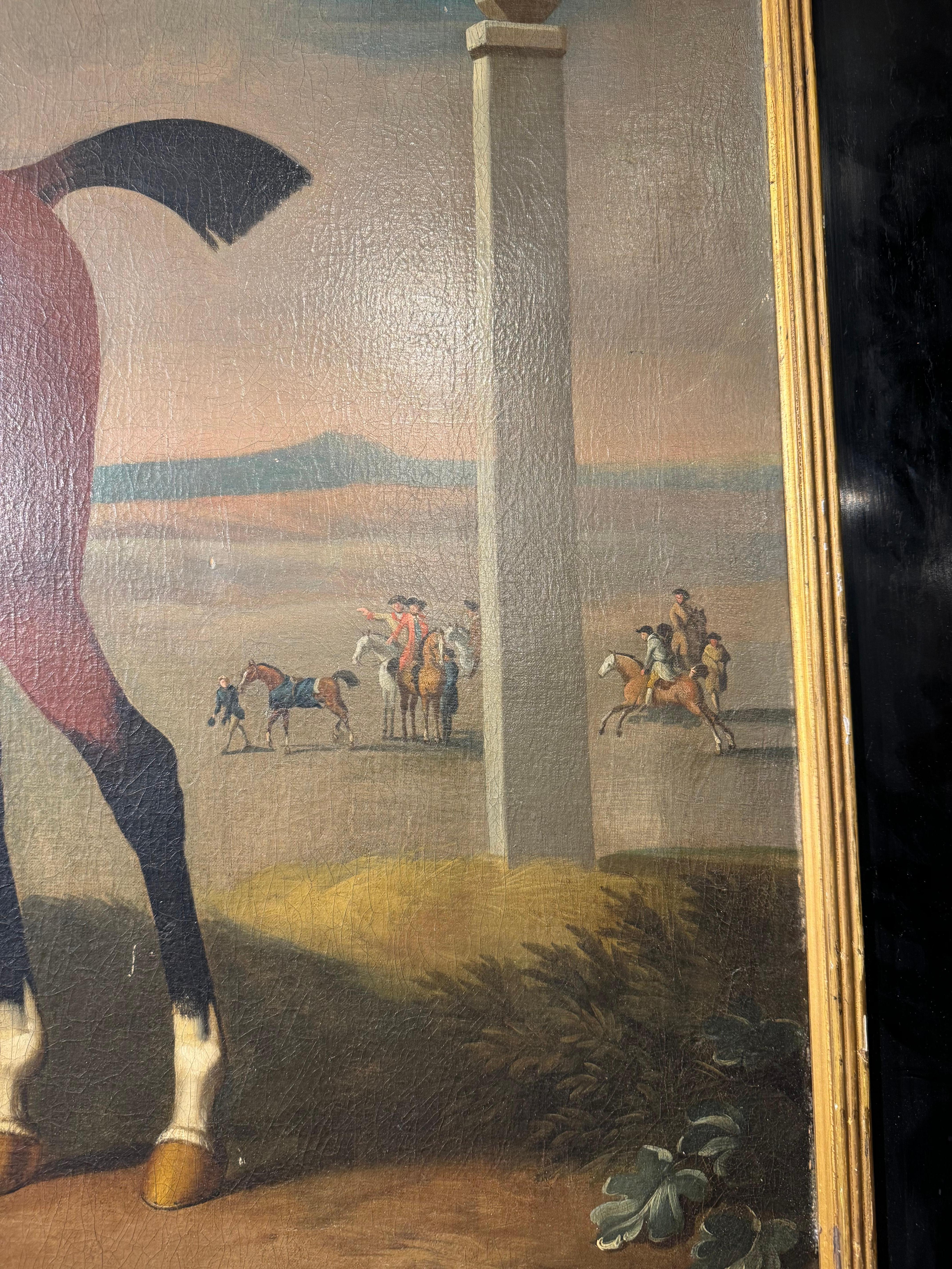 Ritratto del cavallo da corsa Flying Childers Olio su tela britannico del XVIII secolo - Portrait Painting Nero di Thomas Spencer 
