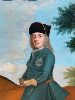 18th century English portrait of the Duke of Newcastle upon his horse in