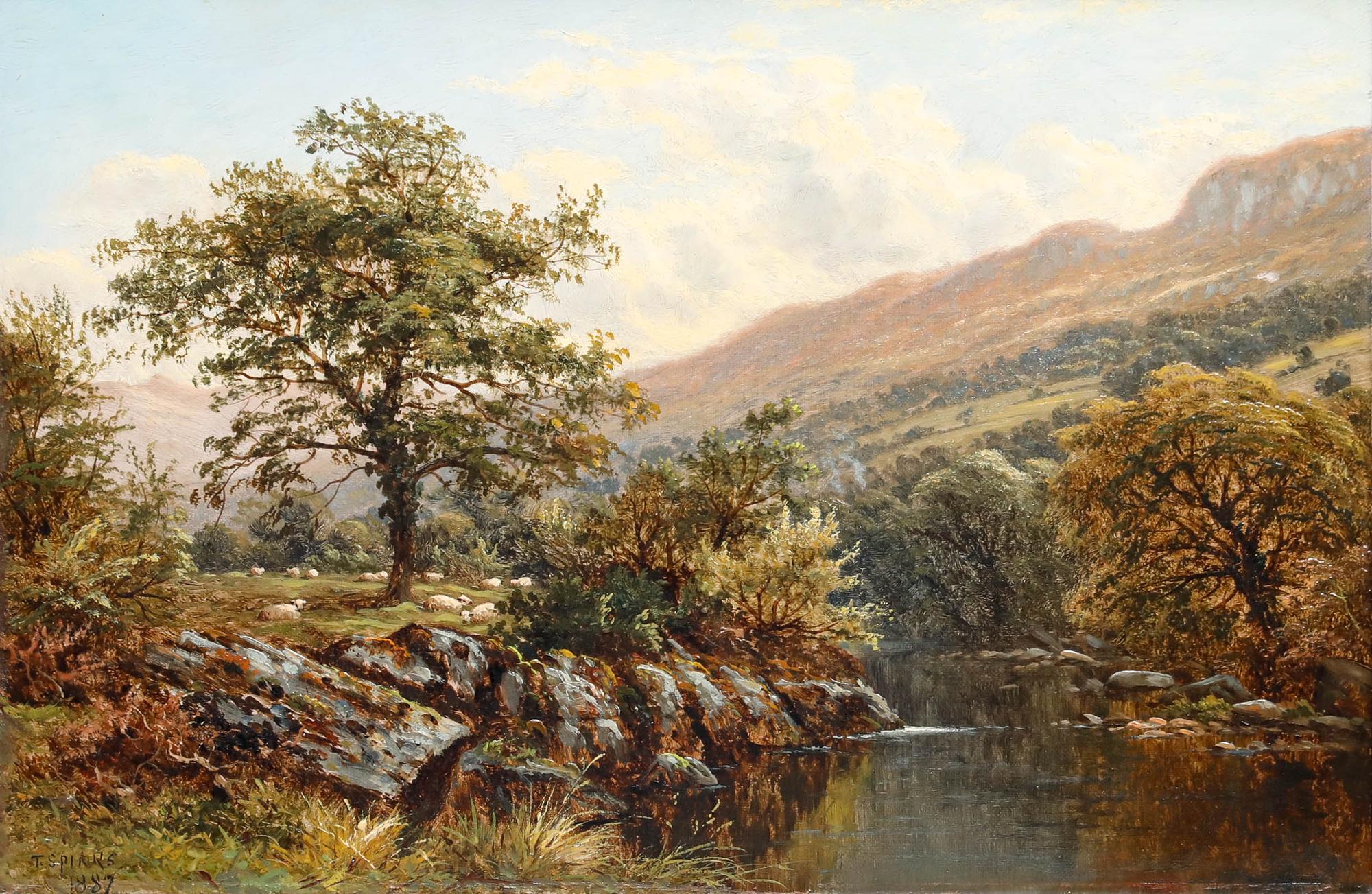 Thomas Spinks (1847-1927) - 1887 Oil, The Valley For Sale 1