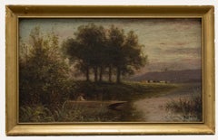 Vintage Thomas Spinks (1847-1927) - Early 20th Century Oil, The Thames near Pangbourne