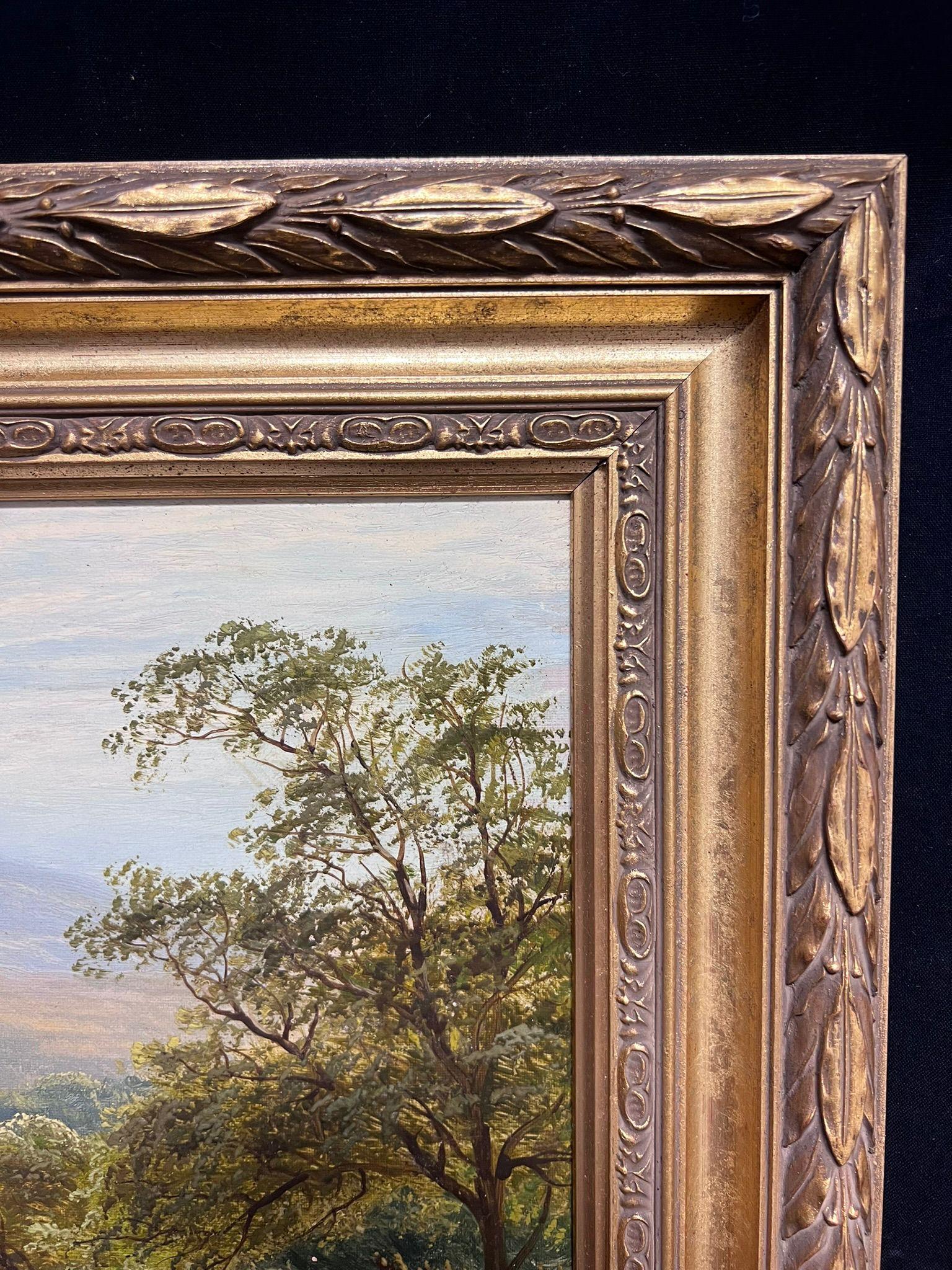Victorian Oil Figure Fly Fishing in Peaceful Mountain Valley Serene Landscape 1