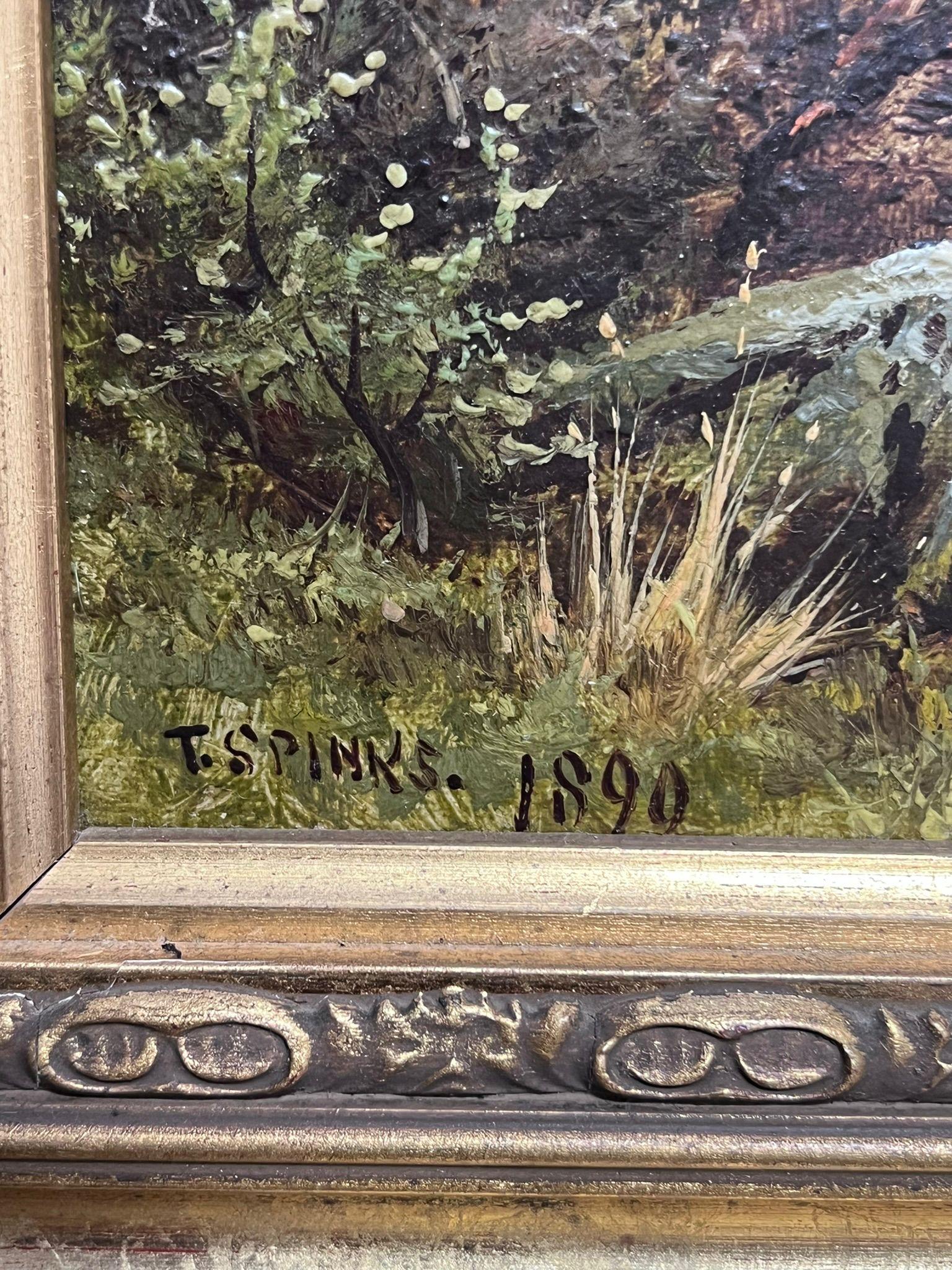 Victorian Oil Figure Fly Fishing in Peaceful Mountain Valley Serene Landscape 4
