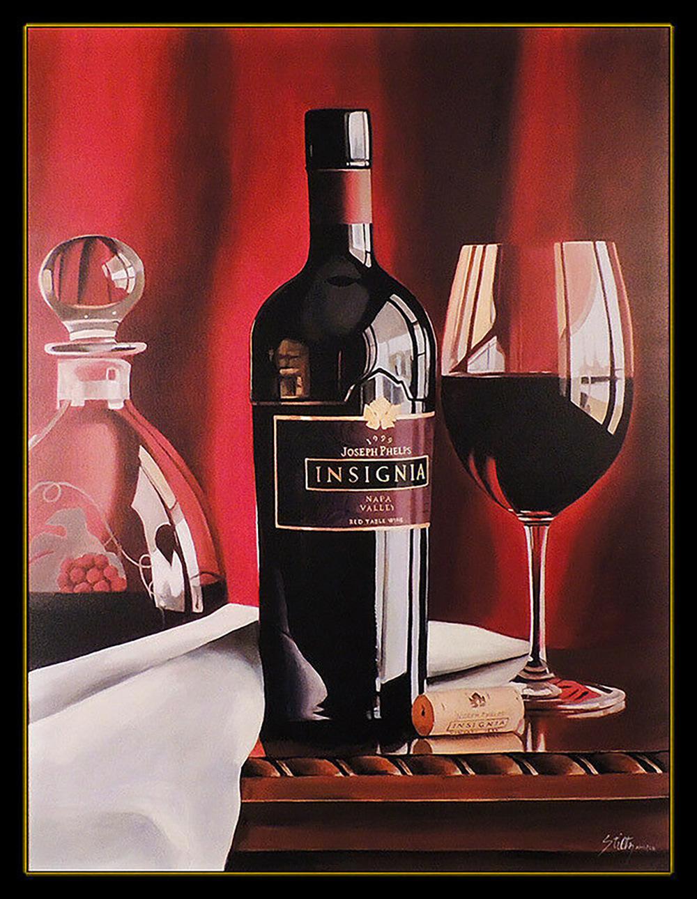 Thomas Stiltz Large Giclee on Canvas Signed Red Wine Portrait Signed Artwork Tom For Sale 1
