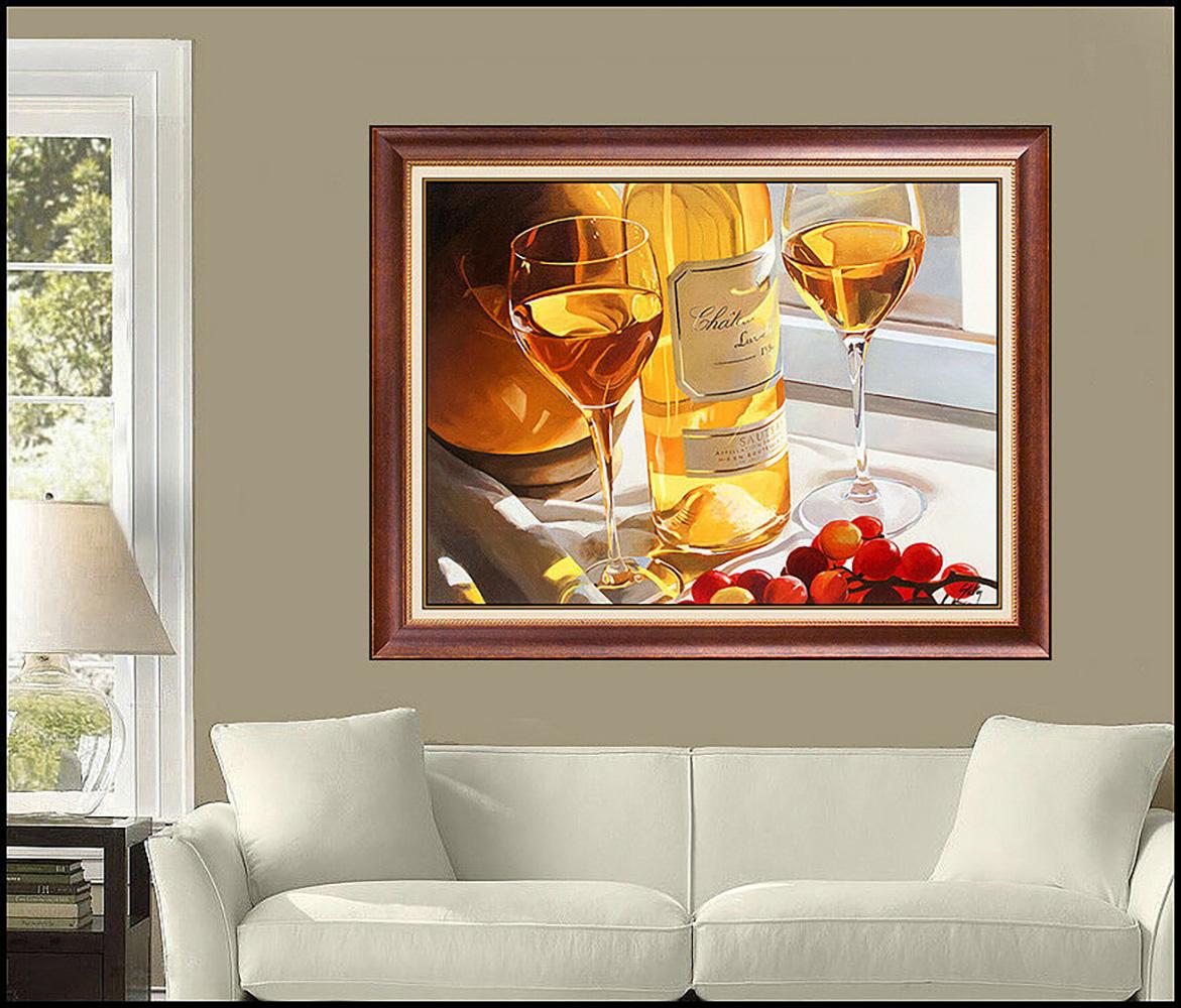 Artist: Thomas Stiltz
Title: Sautern and Grapes
Medium: Giclee on Canvas
Edition Number: Edition of 25 Artist Proofs (7 of 25)
Artwork Size: 30 x 40 Unframed
Frame Size: 40 x 50 Framed 