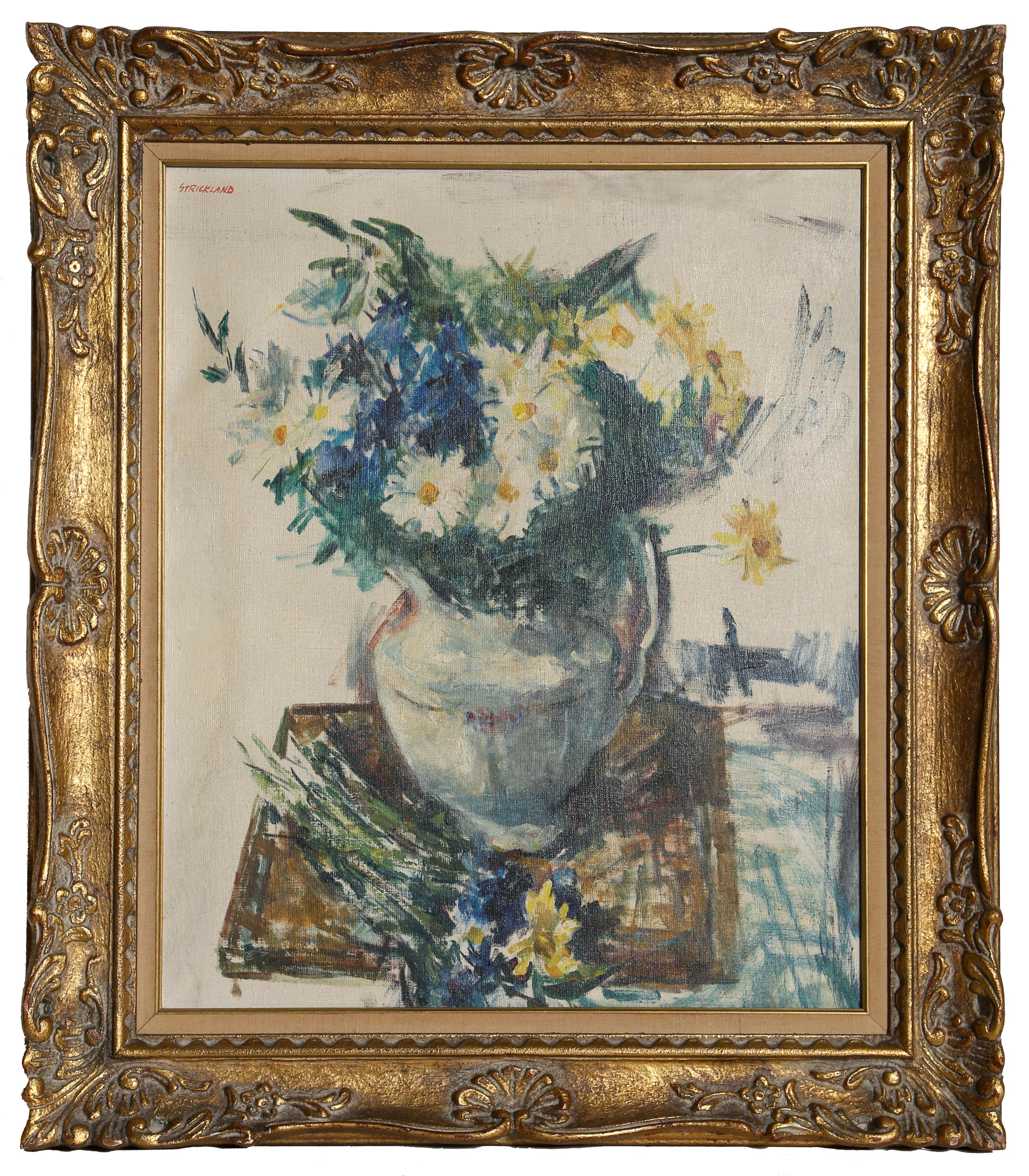 Nature morte de fleurs, peinture à l'huile de Thomas Strickland