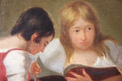 Romanticism Still Life Portrait Painting of a Headmaster with Studying Students