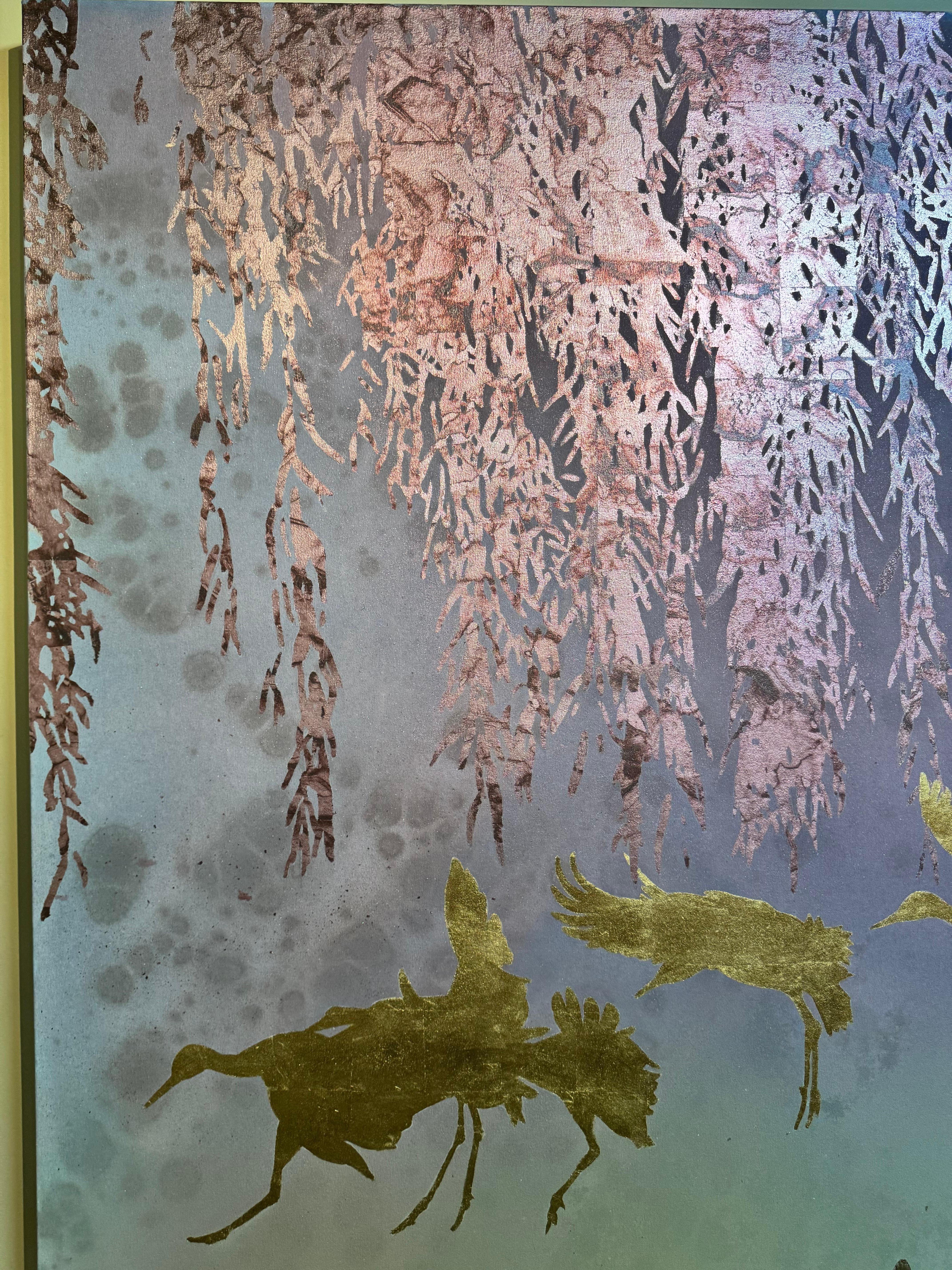 Aterrizaje rosa - Painting Contemporáneo de Thomas Swanston