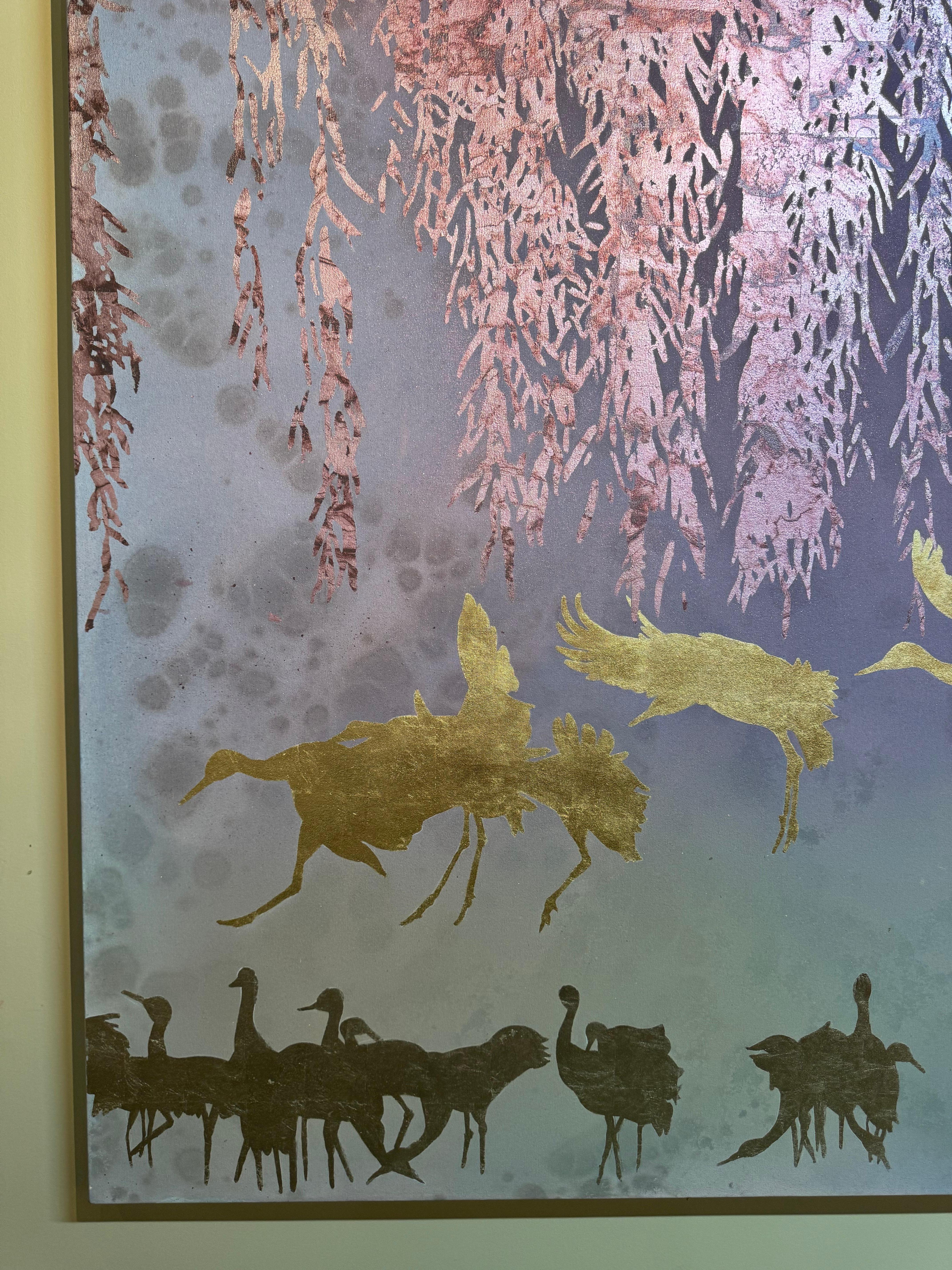 Aterrizaje rosa - Animal Painting Oro de Thomas Swanston