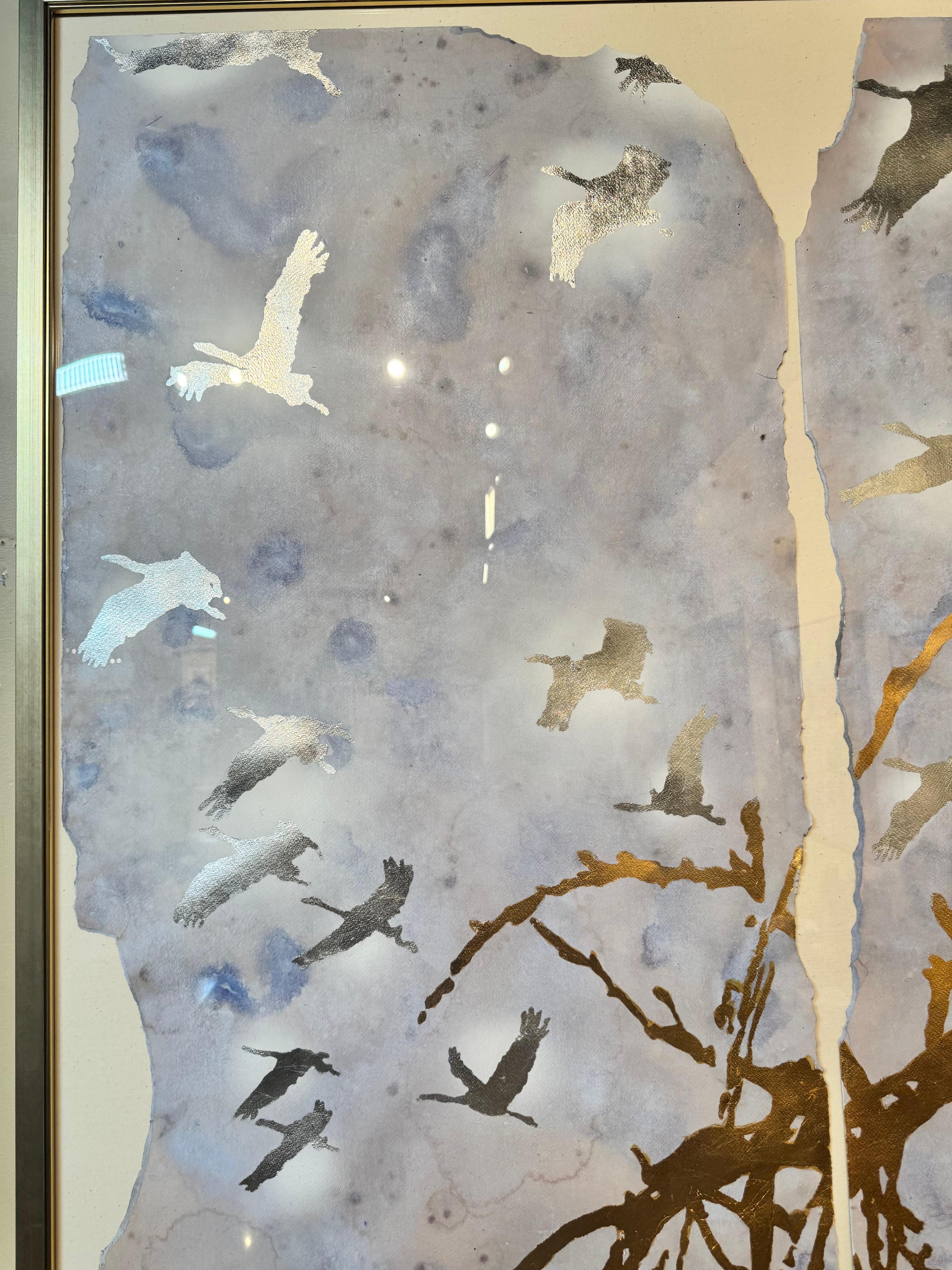 Durch das Gras (Gold), Animal Painting, von Thomas Swanston