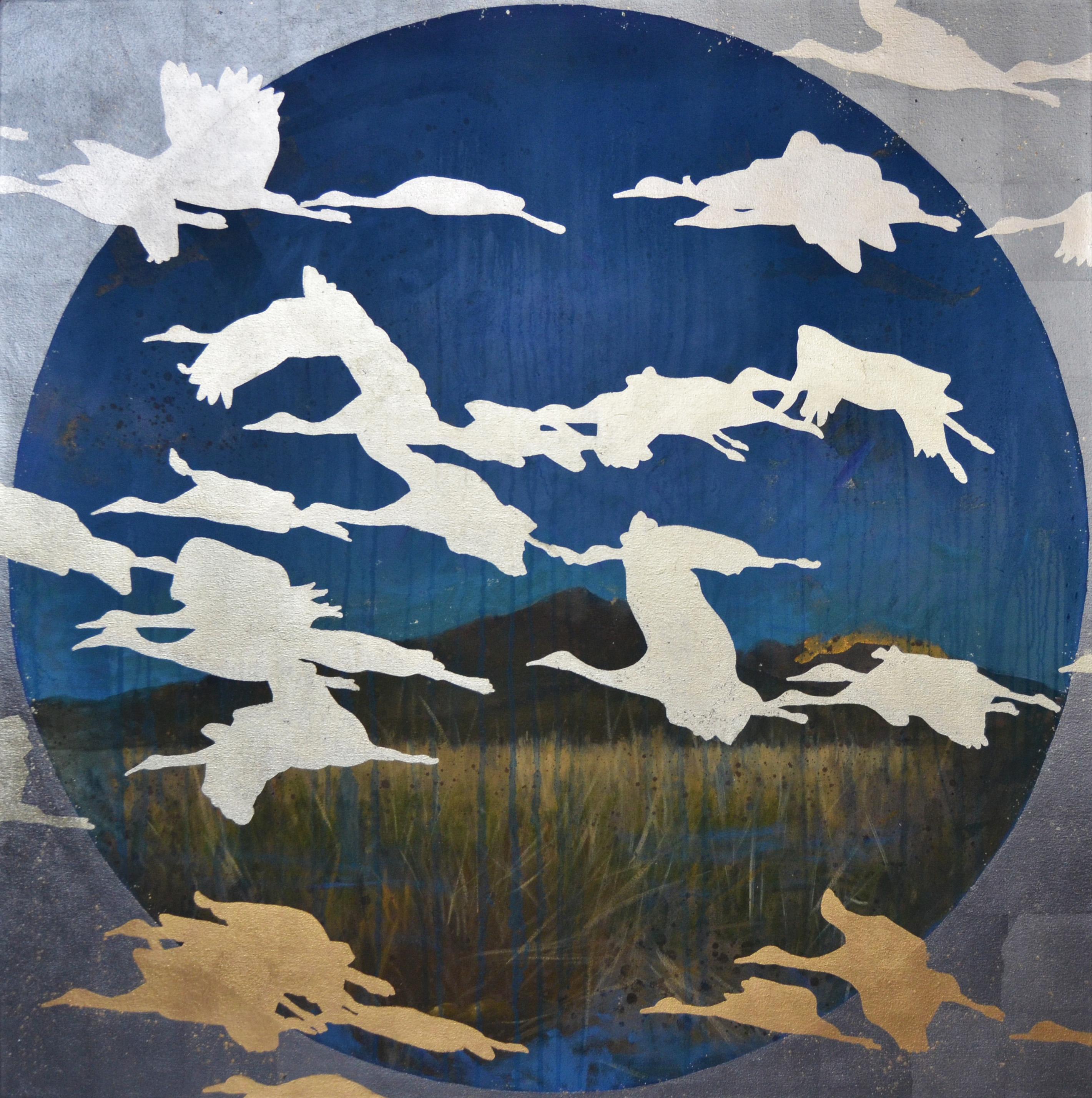 Thomas Swanston Landscape Painting - Wild Buffalo Nesting II