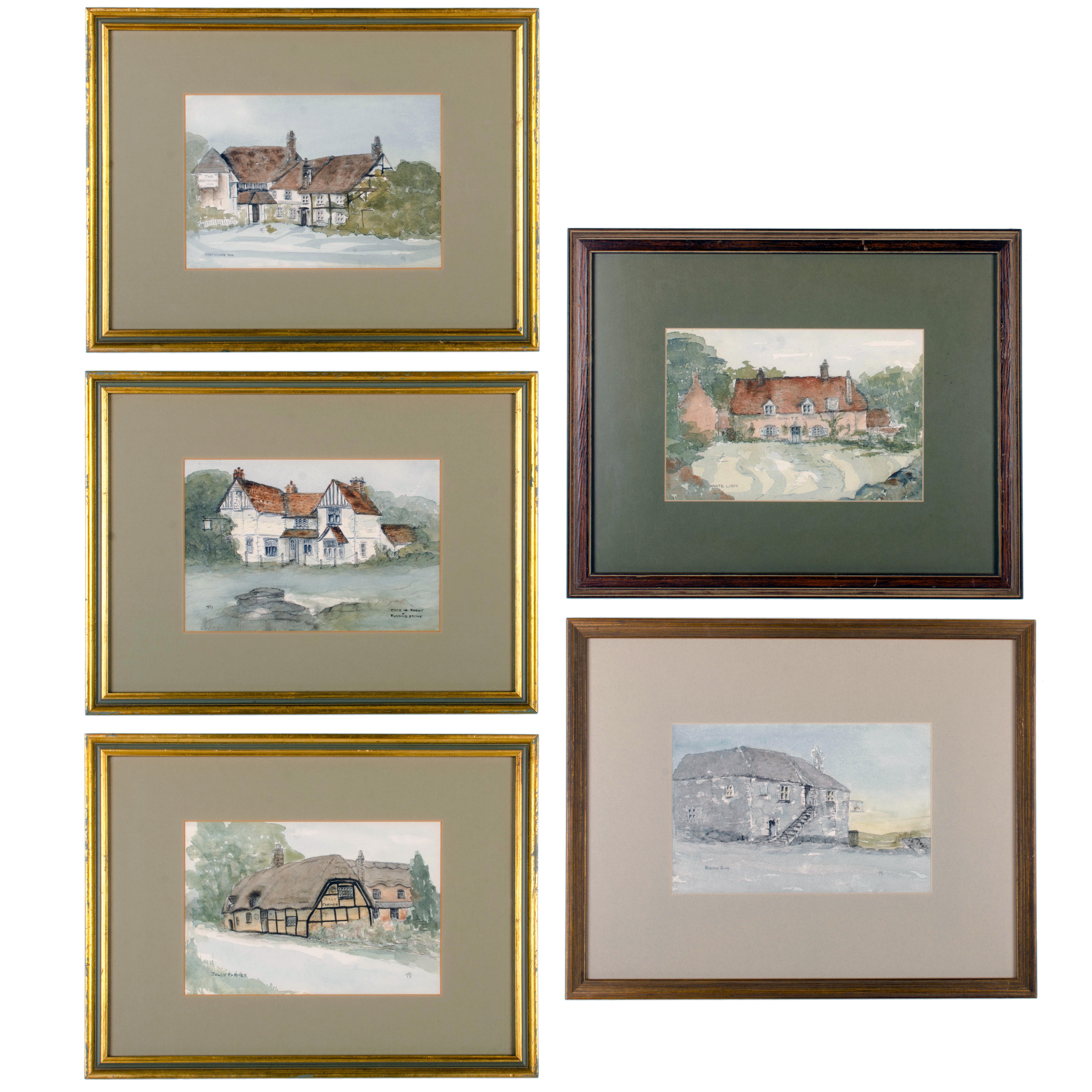Thomas Taylor Irland – British Pubs, Aquarellgemälde – 5er-Set im Angebot 6