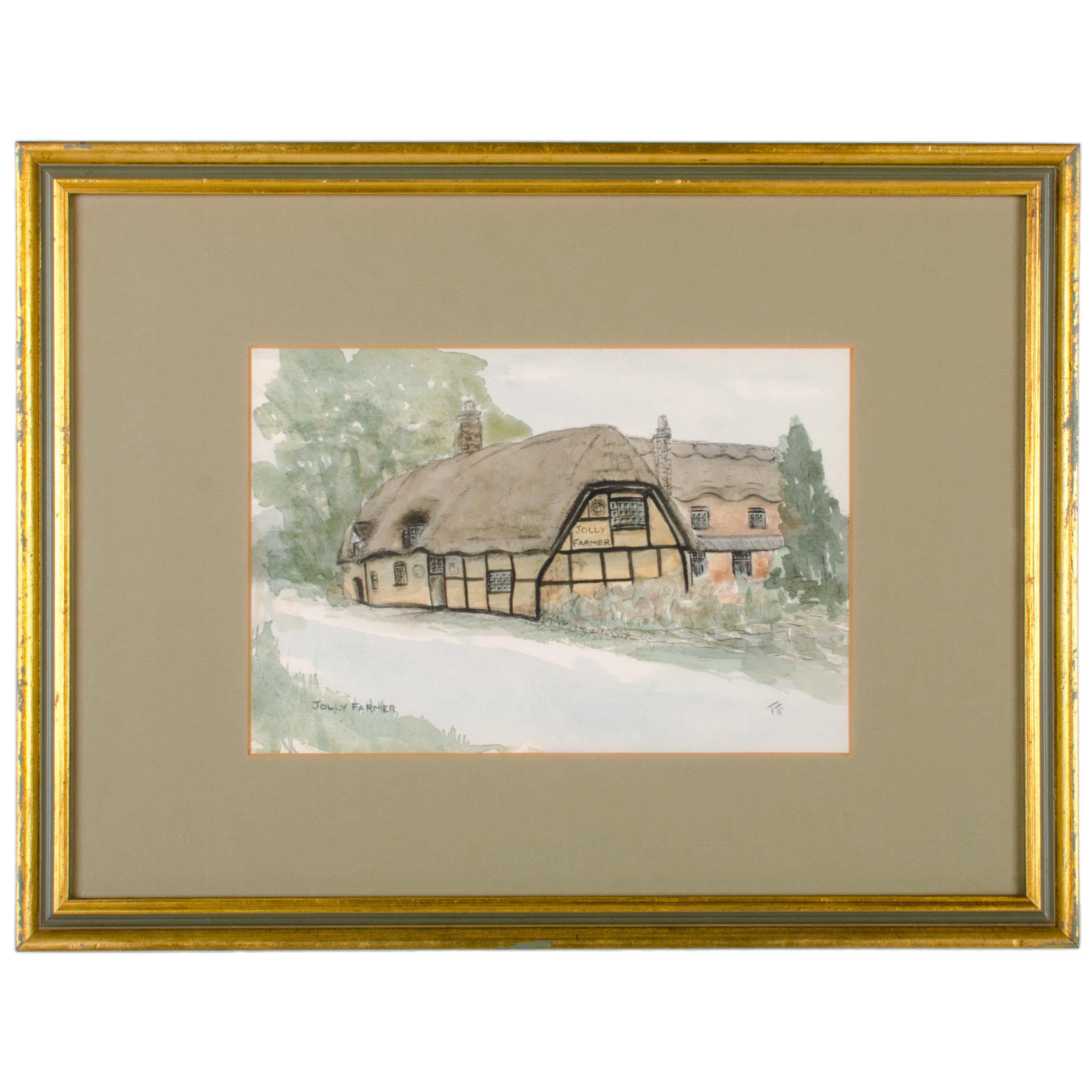 Thomas Taylor Irlanda - Pubs británicos Pinturas en acuarela - Lote de 5 en Bueno estado para la venta en Savannah, GA