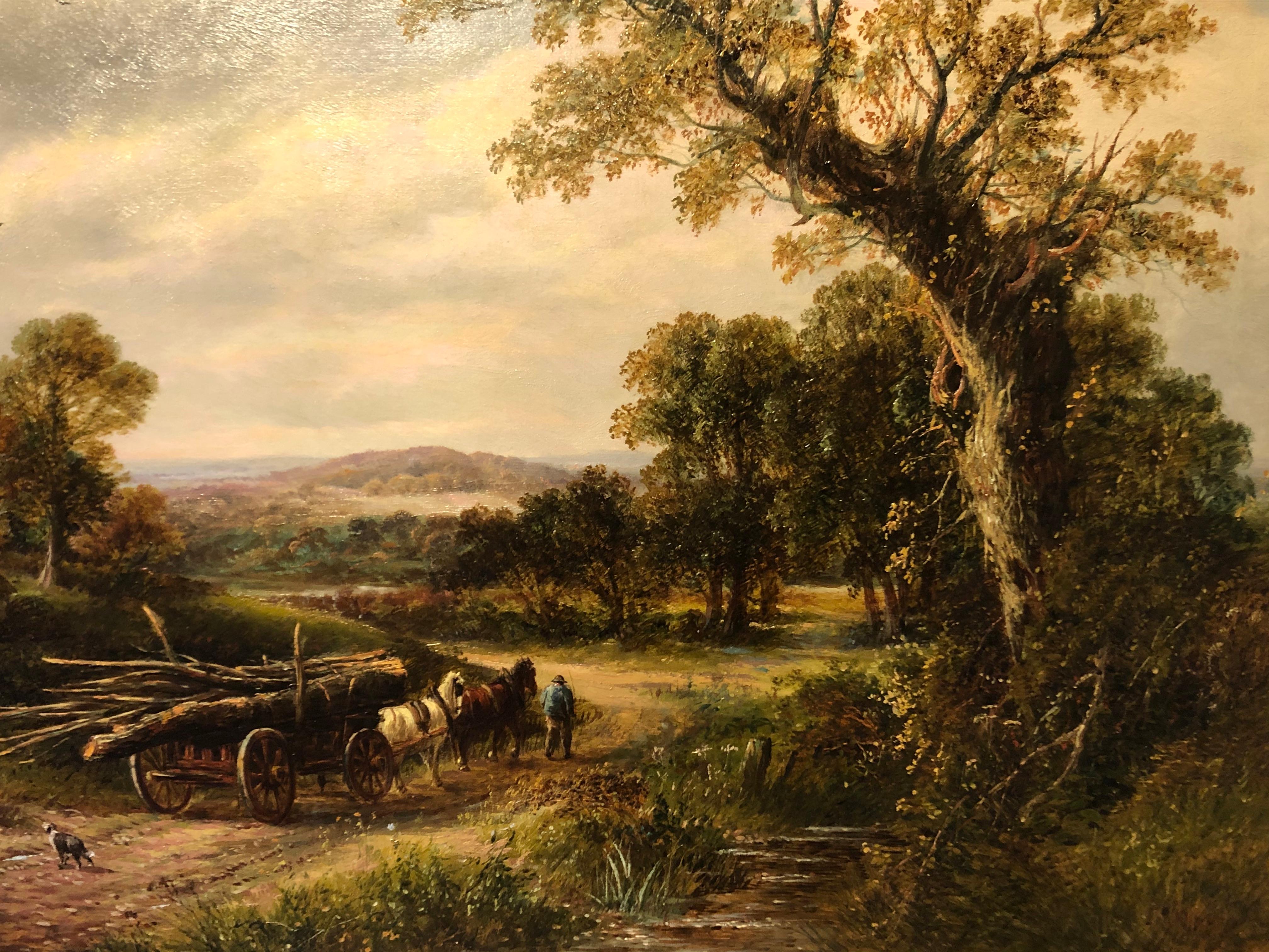 Oil Painting by Thomas British (Fl 1882-1892)

A View in Herefordshire.

Signed, inscribed on reverse, oil on canvas, 36