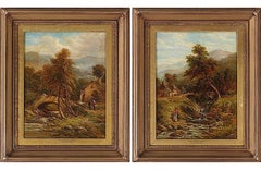 Pair of 19th Century Thomas Henry Thomas Landscape Oil Paintings