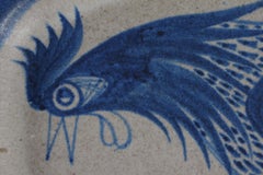 Thomas Toft Large Oblong Decorative Platter Blue Grey Mid-century Danish Ceramic