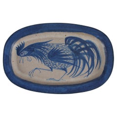 Thomas Toft Large Oblong Decorative Platter Blue Grey Mid-century Danish Ceramic