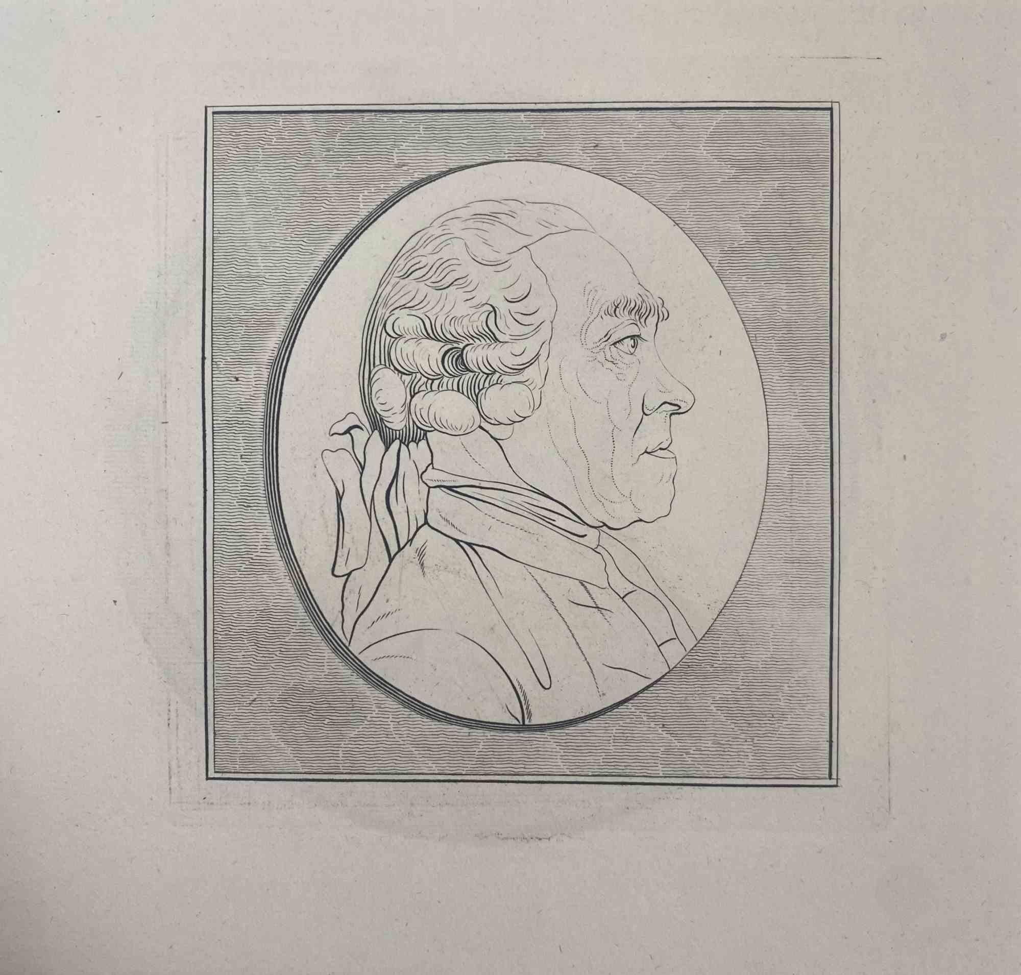 Porträt eines Mannes – Original-Radierung von Thomas Trotter – 1810 im Angebot 1