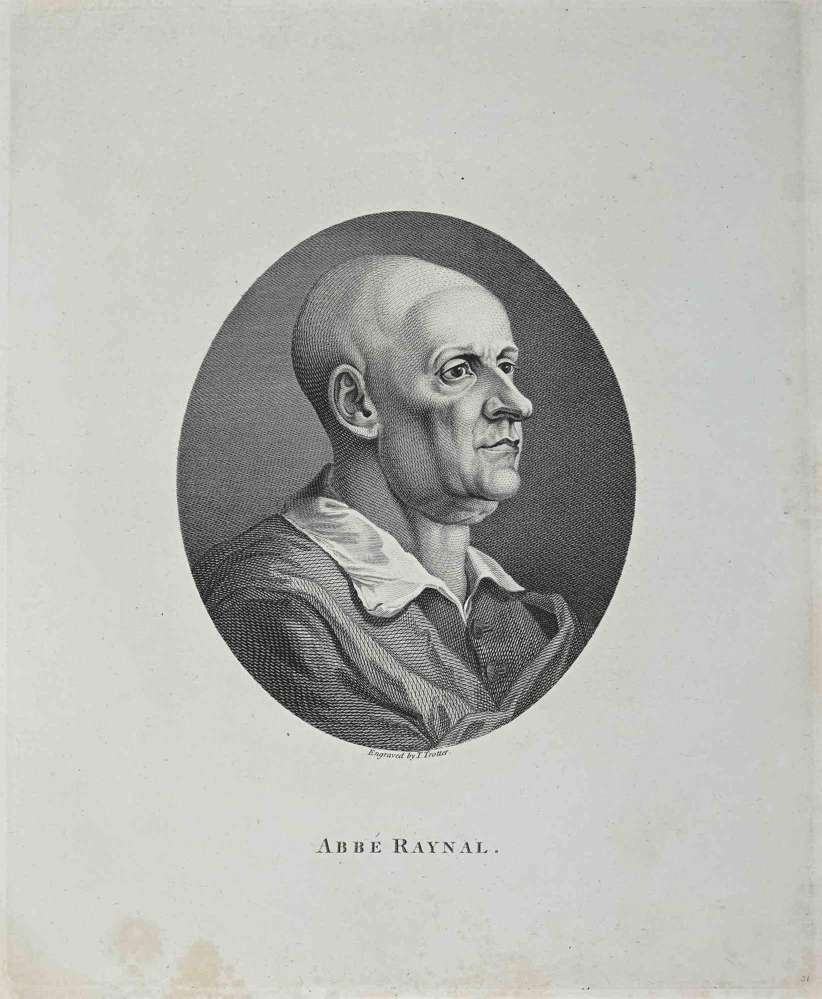 Portrait d'Abbe Raynal - eau-forte originale d'après Thomas Trotter - 1810