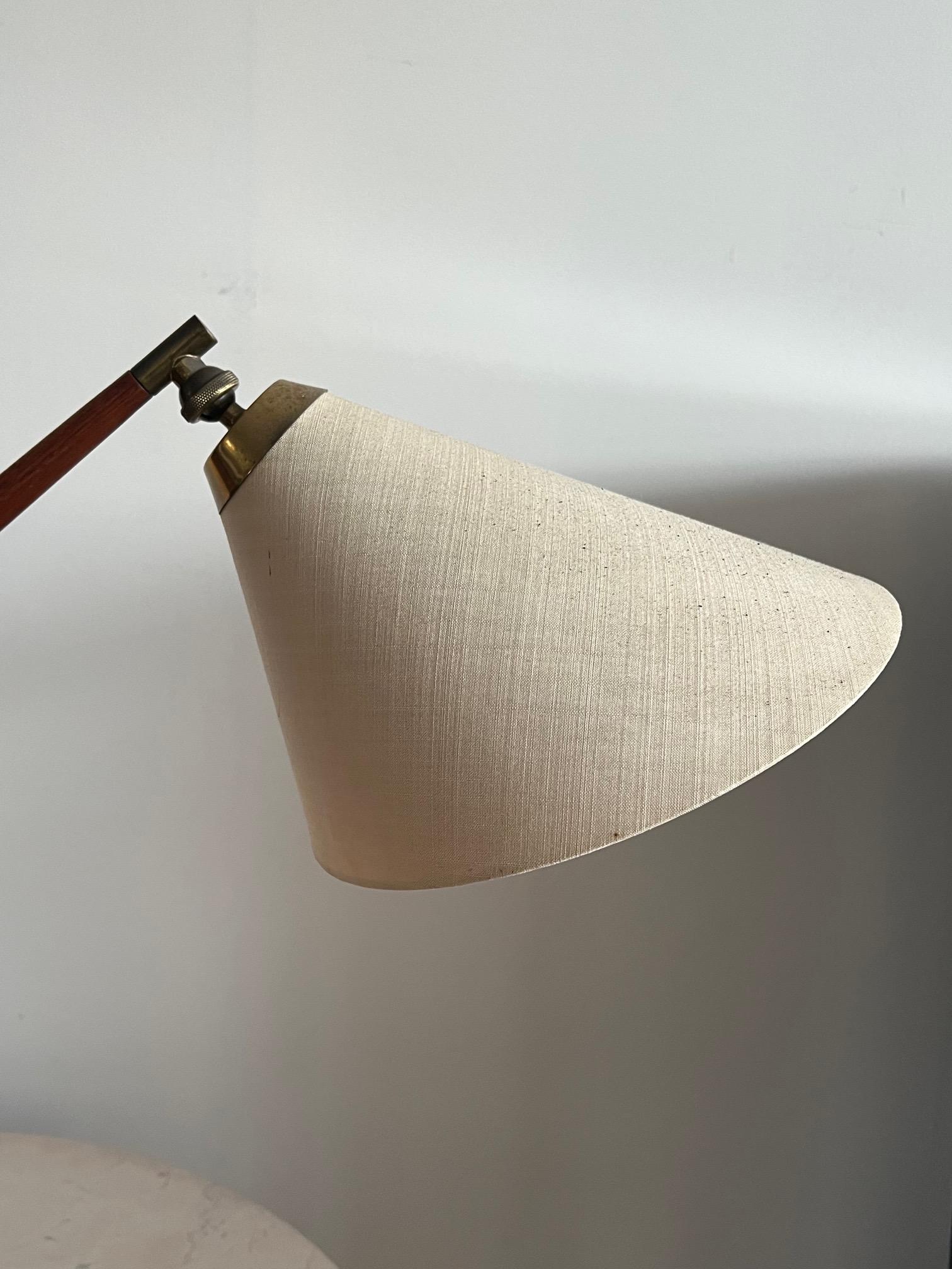 Mid-Century Modern Thomas Valentiner For Poul Dinesen Danish Table Lamp 1950's For Sale