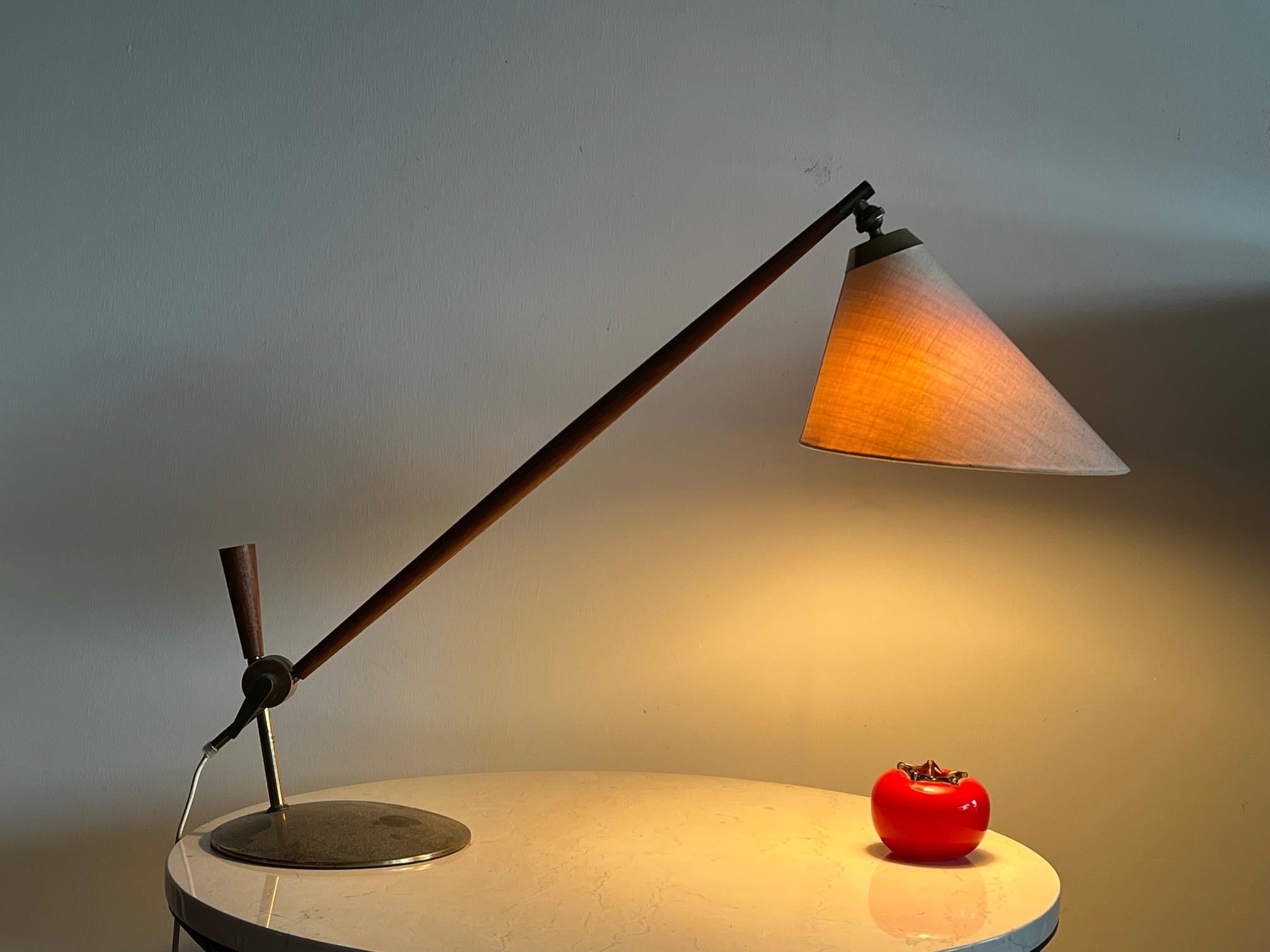 Thomas Valentiner For Poul Dinesen Danish Table Lamp 1950's In Good Condition For Sale In St.Petersburg, FL