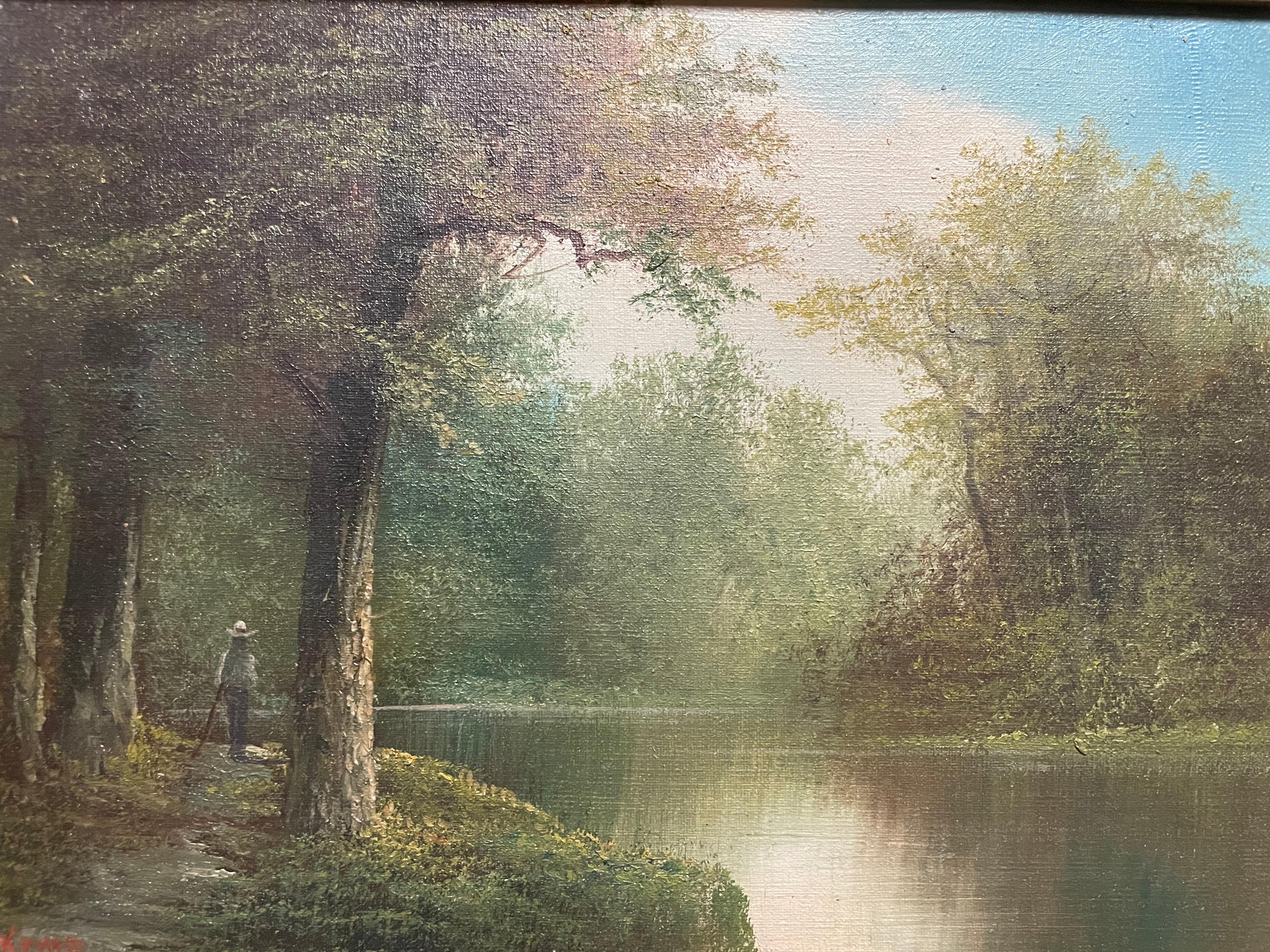 Thomas Van Camp (XIX-XX secolo) - Tranquilla scena sul fiume
Artista: Thomas Van Camp
Periodo: Fine del XIX - inizio del XX secolo
Mezzo: Olio su tela
Dimensioni: Incorniciato: 43 x 51 cm  Opera d'arte: 23 x 31 cm
Firma: Firmato in basso a