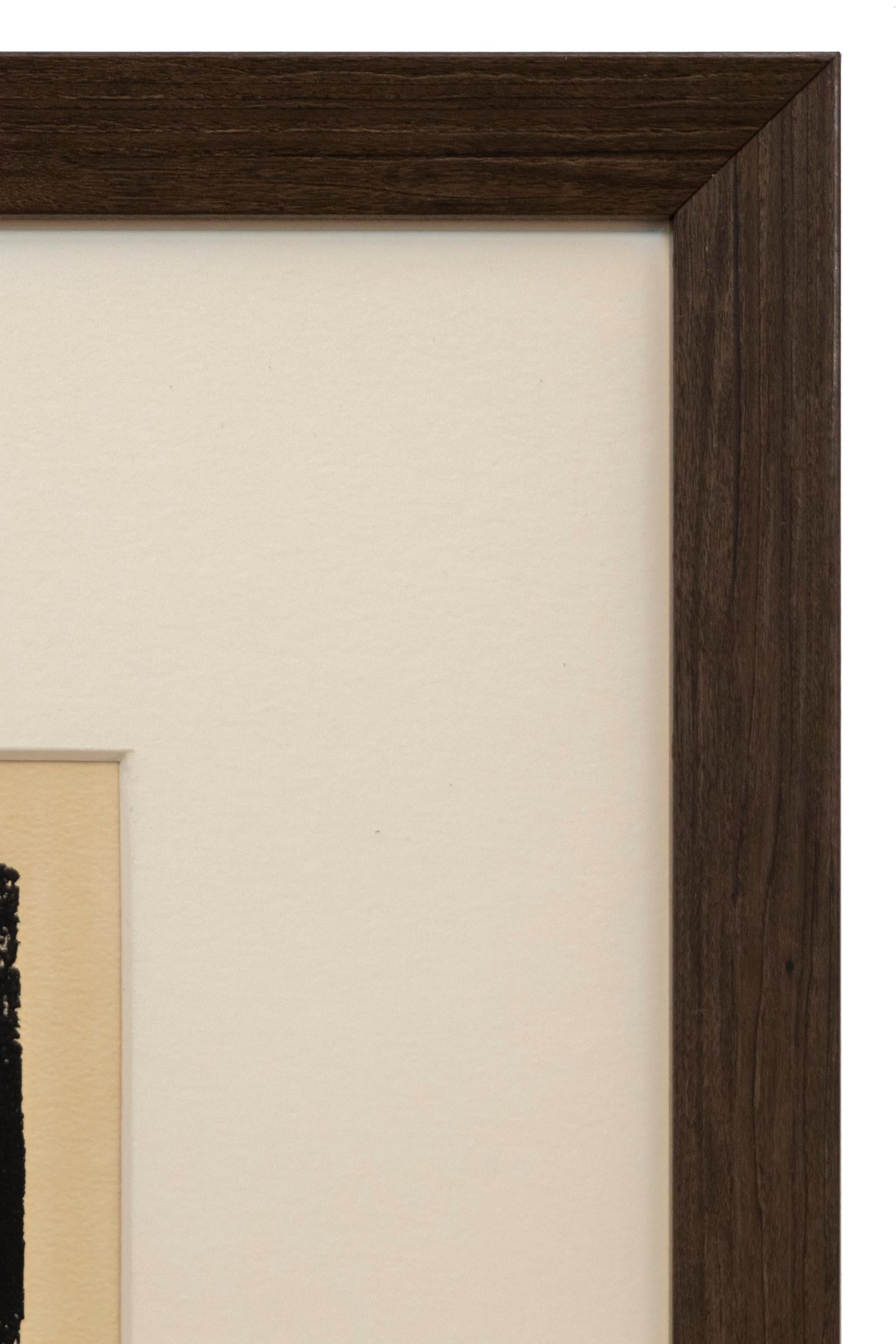 Serigrafía Abstracta de los Años 60 en Gris, Negro y Blanco con Luna Roja, Arte Moderno Vintage en venta 2