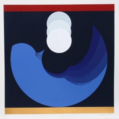 Evolution Series – Blauer Siebdruck aus der Evolution-Serie von Thomas W. Benton
