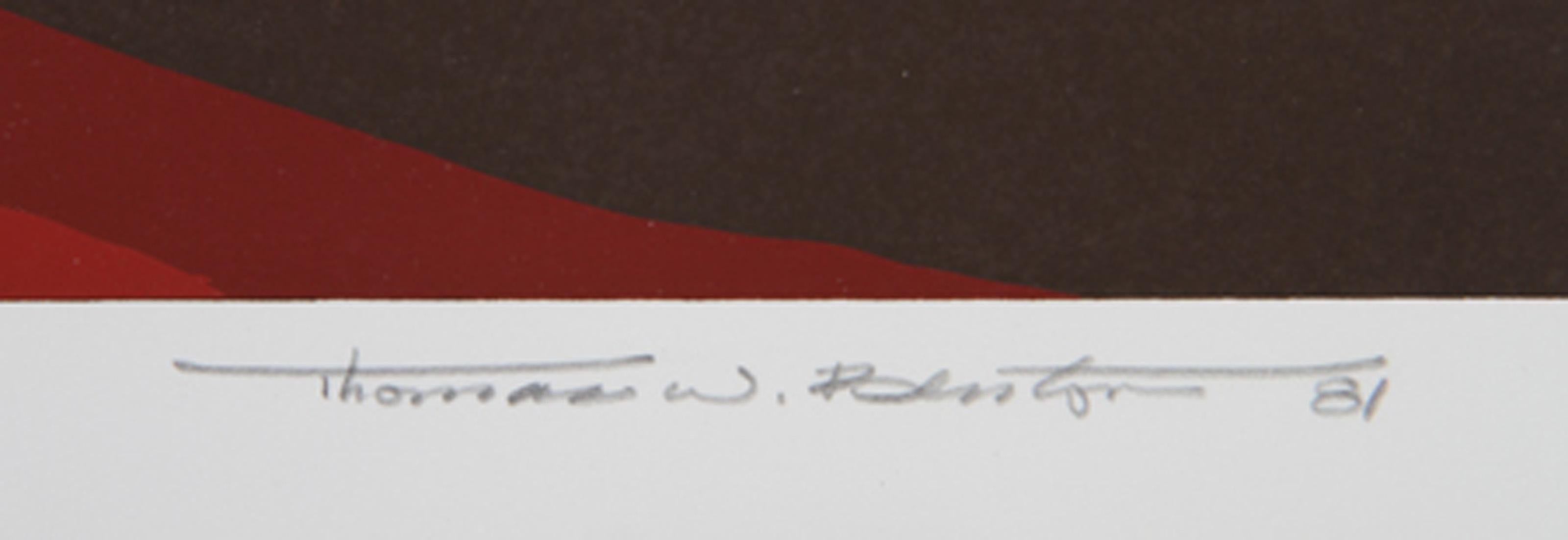 Red Mountain, Abstract Art Screenprint by Thomas W. Benton For Sale 1
