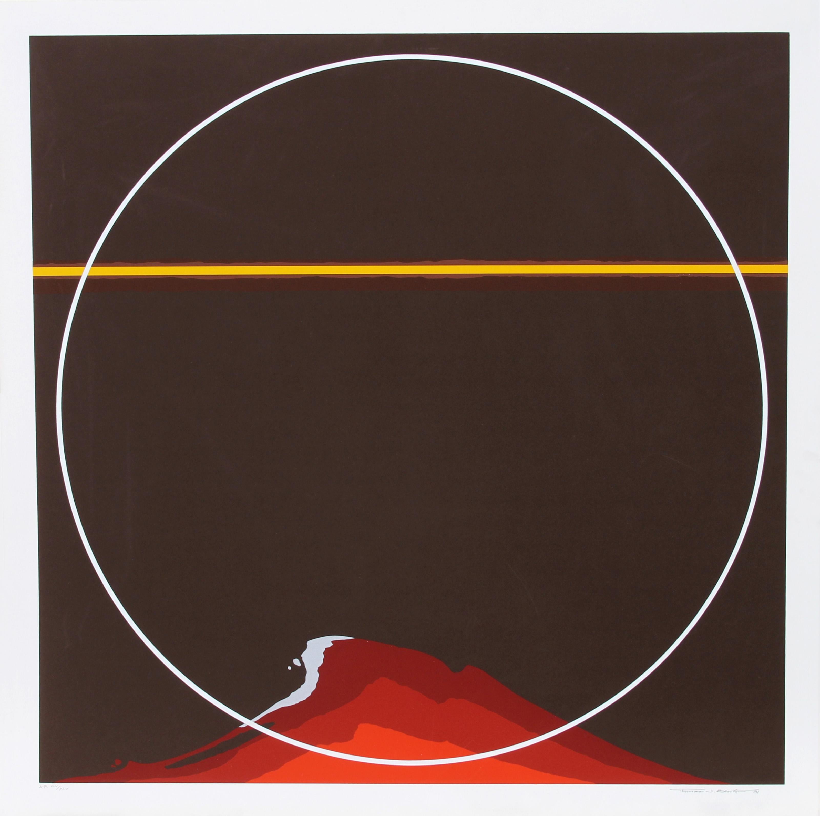 Thomas W. Benton, American (1930 - 2007) - Red Mountain, Year:  1981, Medium:  Screenprint, signed and numbered in pencil, Edition:  250, XLV, Image Size:  32 x 32 inches, Size:  35 in. x 35 in. (88.9 cm x 88.9 cm) 