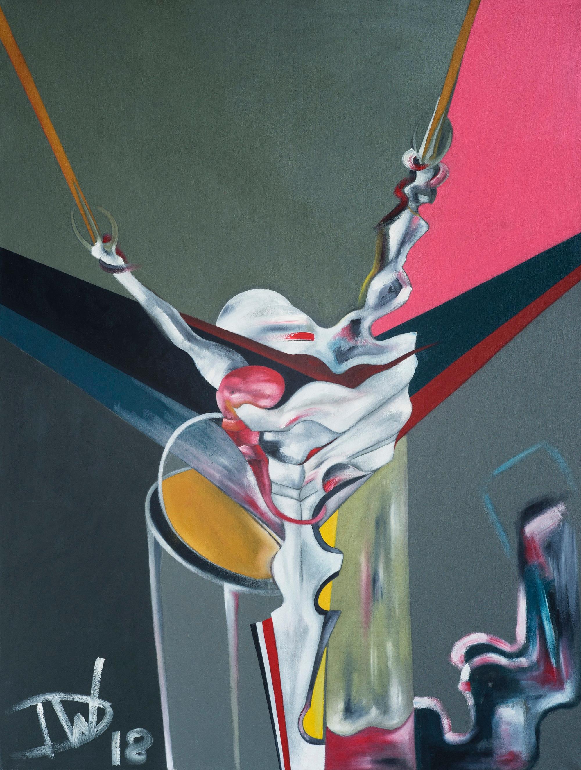 Thomas W. Dowdeswell Abstract Painting - Crucifixion Part 1 by Thomas Dowdeswell Contemporary Abstract Art