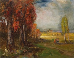 Thomas William Morley (1869-1925) - Oil, Flower Pickers Near Canterbury