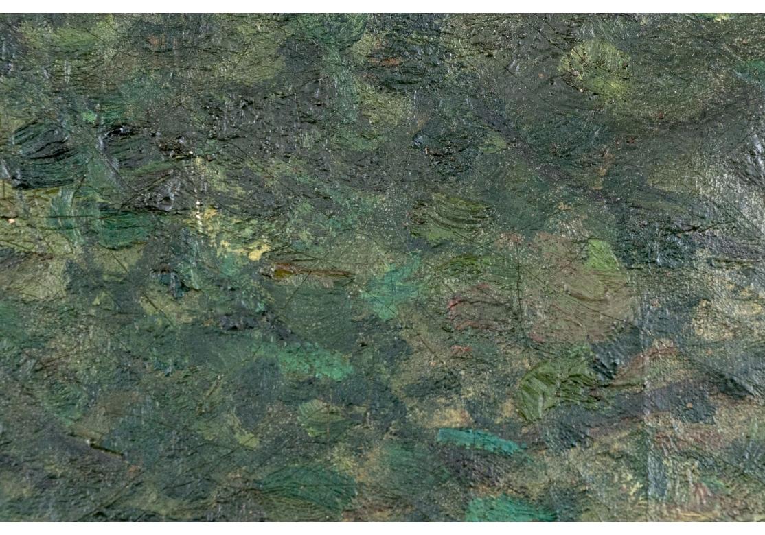 Thomas W. Shields (Am/Francia, 1849-1920) Óleo sobre lienzo Paisaje forestal francés en venta 3
