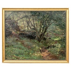 Thomas W. Shields (Am/France, 1849-1920) Oil On Canvas French Forest Landscape