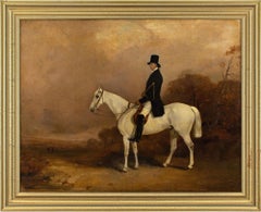 Thomas Walker Bretland (Attributed) Portrait Of A Field Master On A Grey Hunter 
