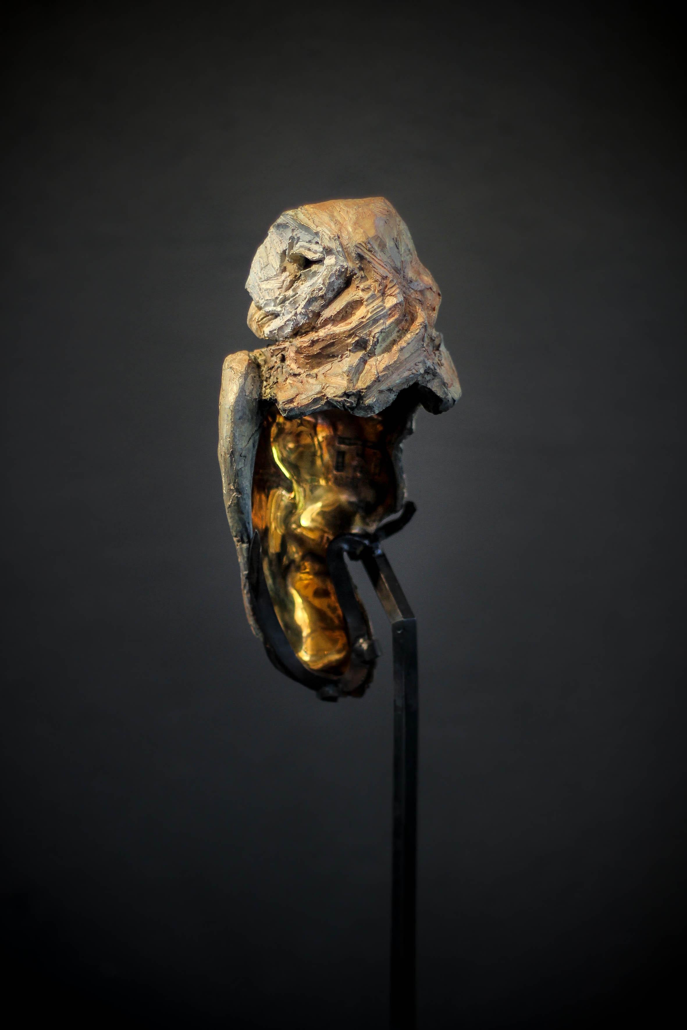 Athena – Eule aus Bronzeskulptur – Sculpture von Thomas Waroquier