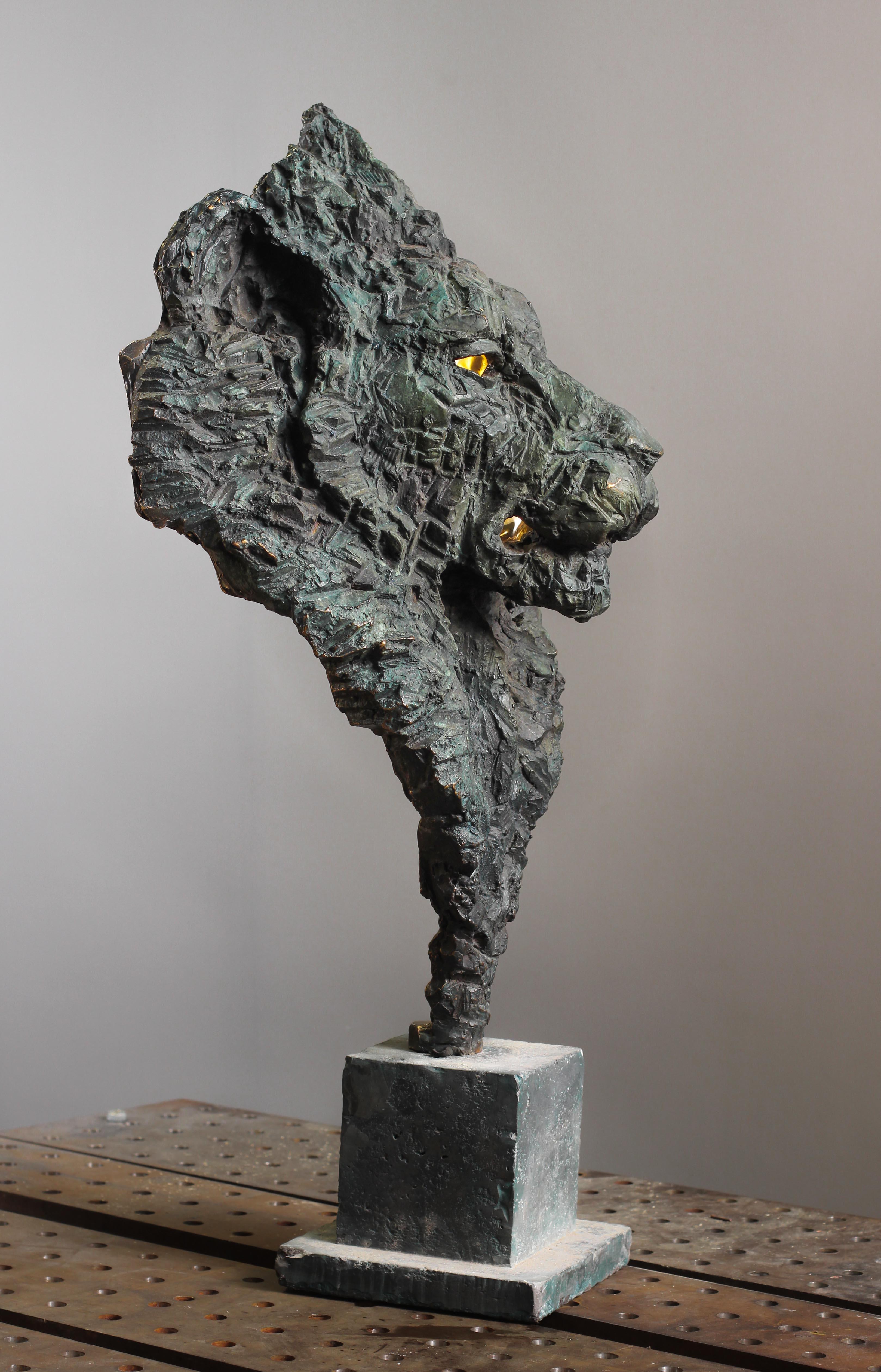 Thomas Waroquier Figurative Sculpture – Lion de Némée - Löwe Bronze-Skulptur