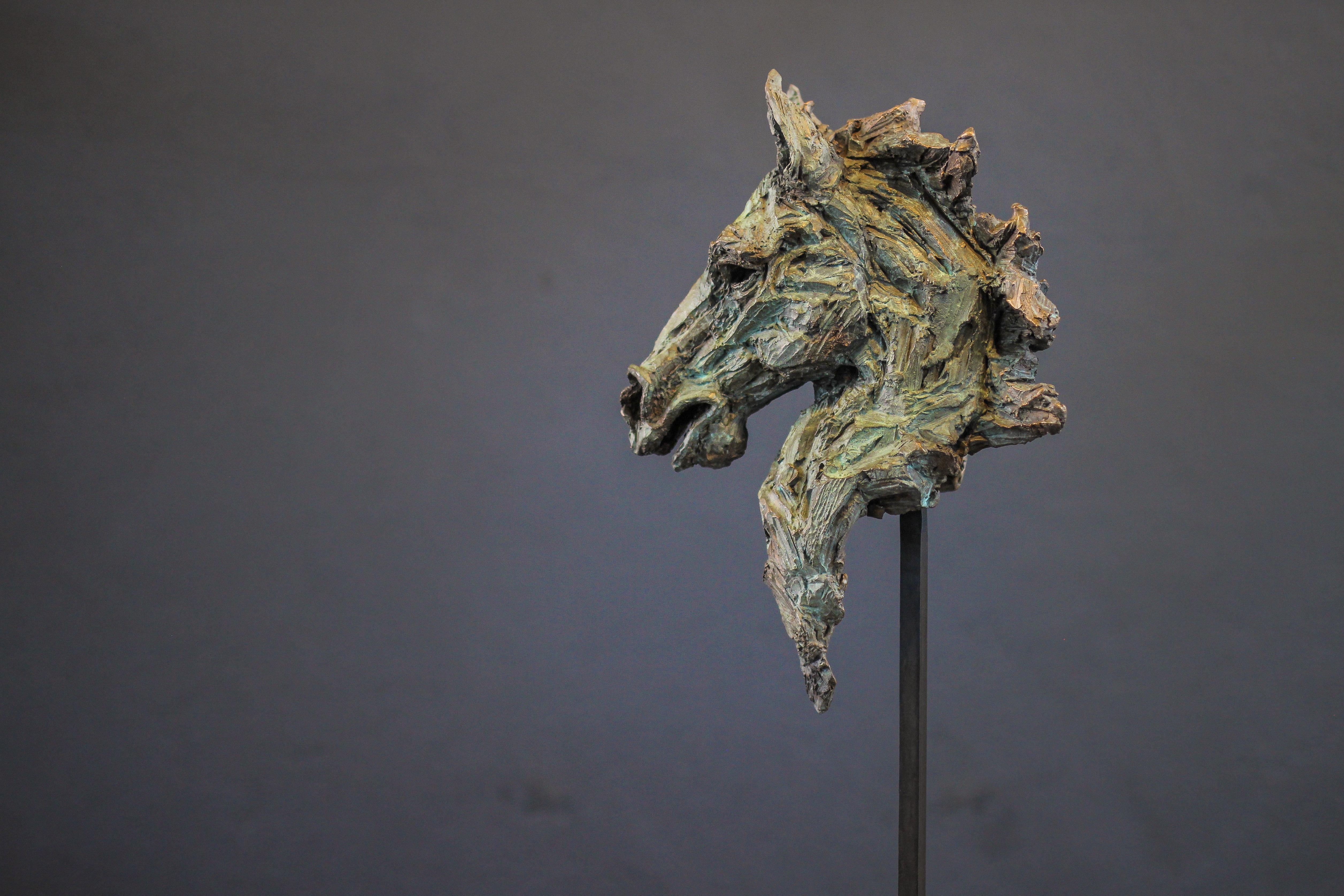 Raksh le cheval indomptable - Pferd Bronzeskulptur im Angebot 1