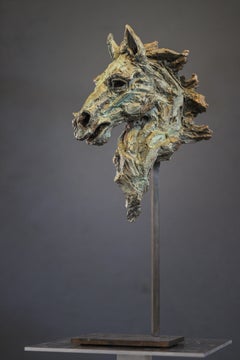 Raksh le cheval indomptable - Sculpture en bronze pour chevaux