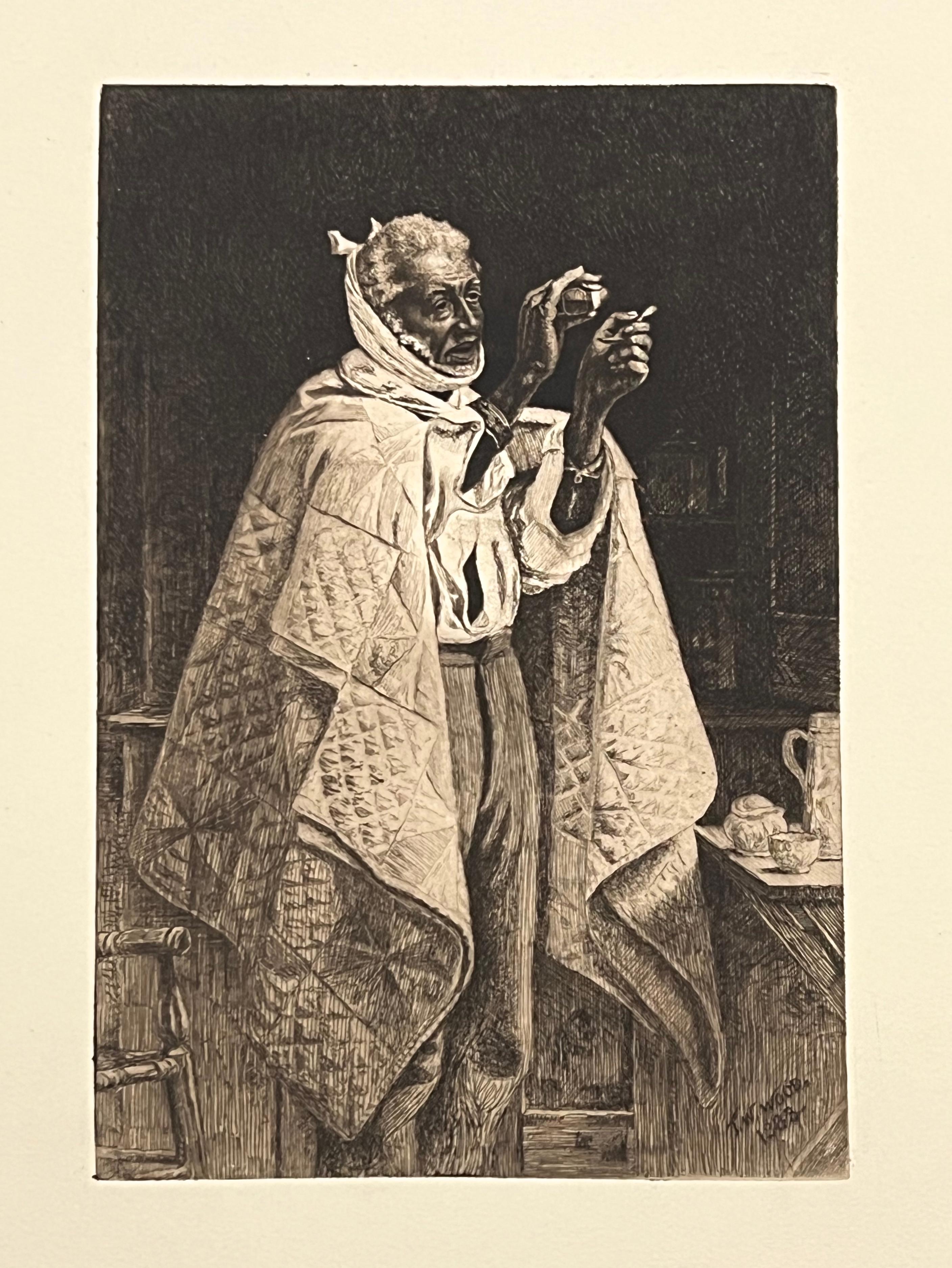 Thomas Waterman Wood Portrait Print - "His Own Doctor" original etching