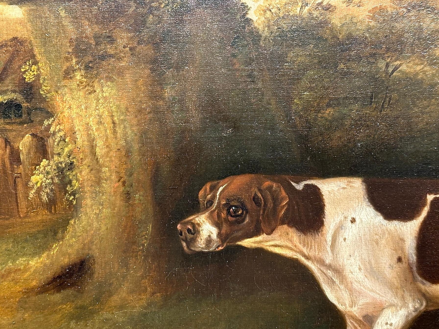 Englisches Porträt eines Jagdhundes in einer Landschaft aus dem 18. – Painting von Thomas Weaver