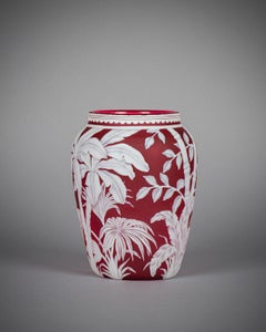 Thomas Webb and Sons 'Serpent and Bamboo' Vase, circa 1890