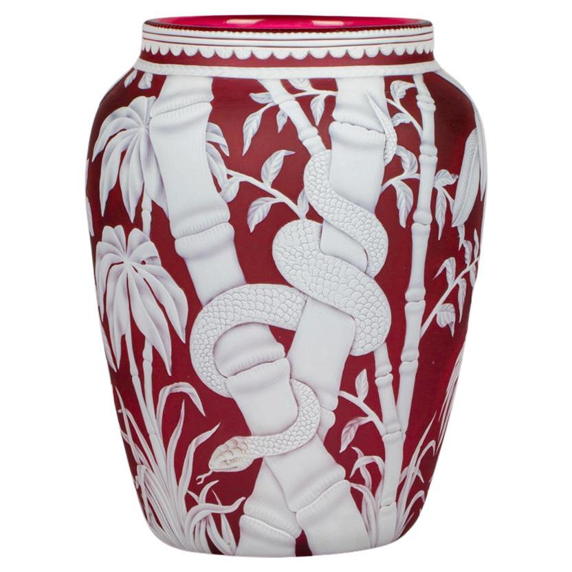 Vaso 'Serpent and Bamboo' di Thomas Webb & Sons, 1890 circa in vendita