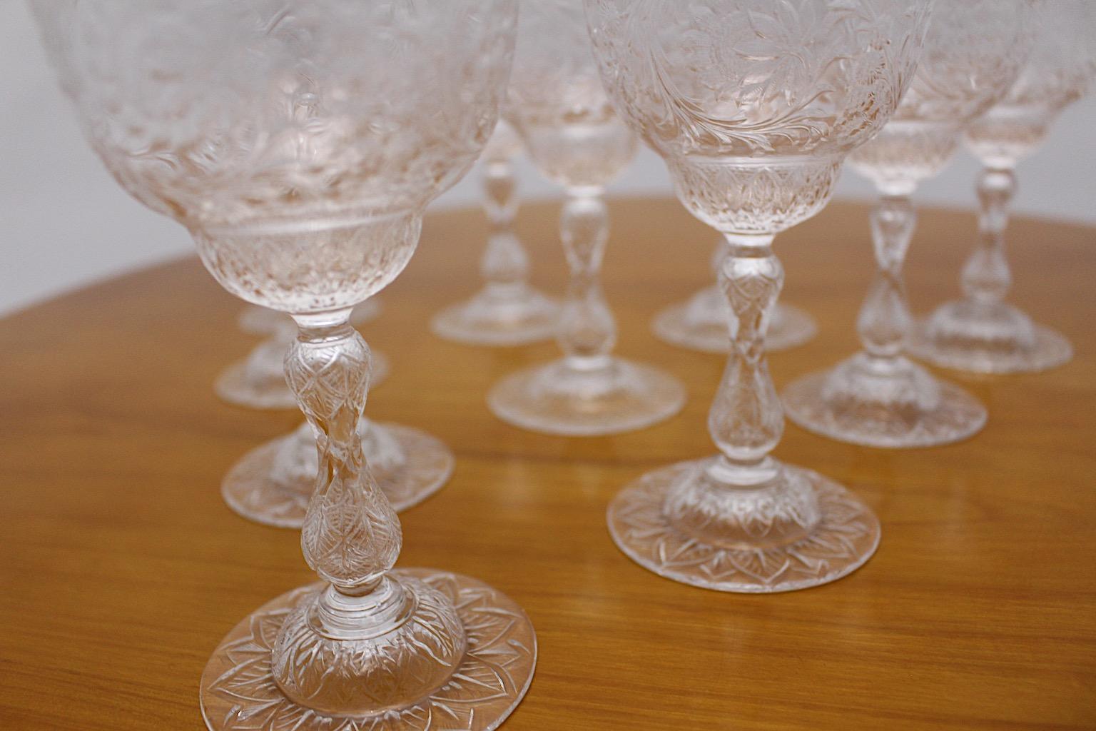 Thomas Webb & Sons Ten Wine Glasses c 1903 Era Jugendstil Royaume-Uni en vente 9