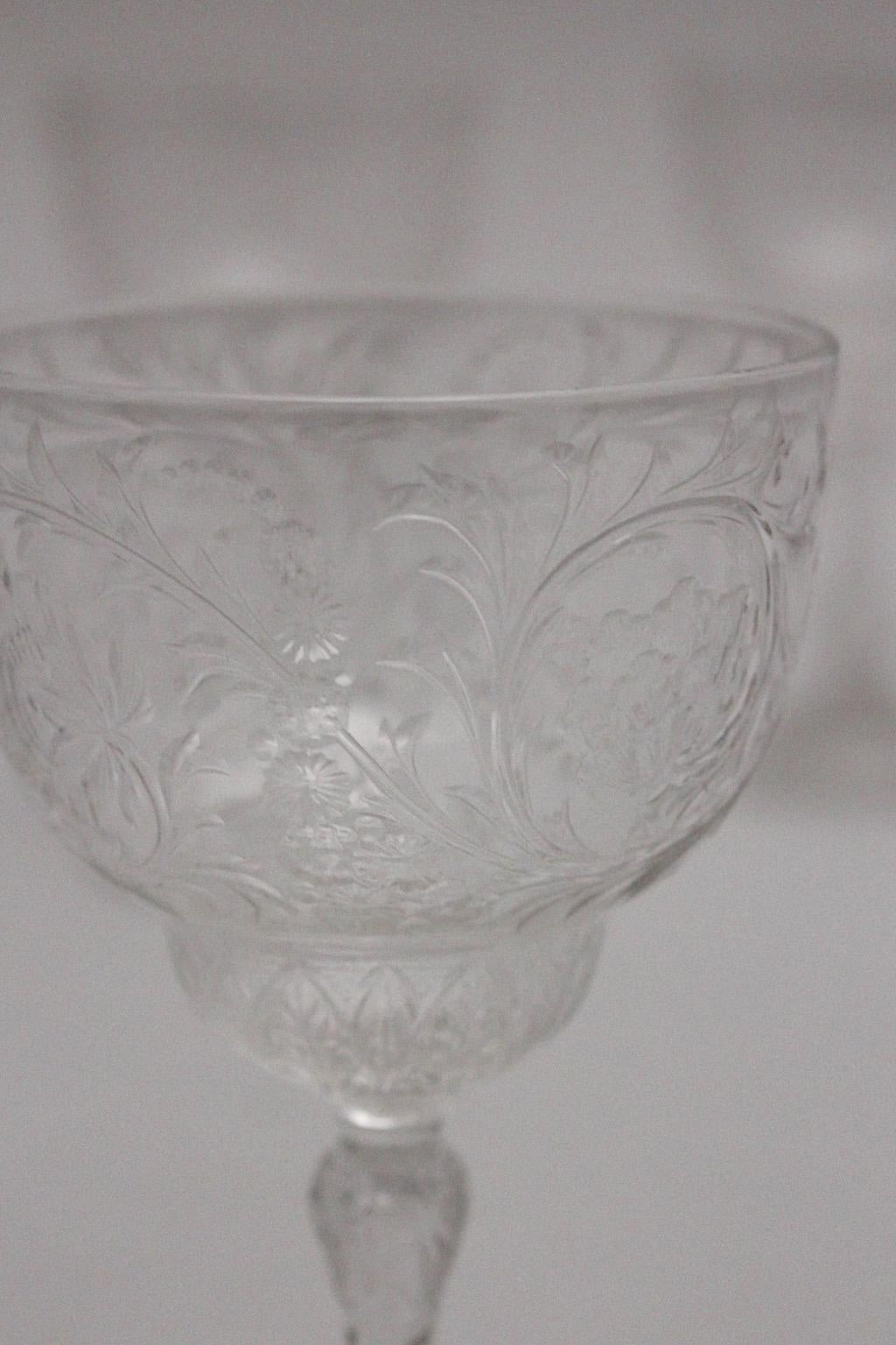 Thomas Webb and Sons Ten Wine Glasses circa 1903 Era Jugendstil United Kingdom In Good Condition For Sale In Vienna, AT