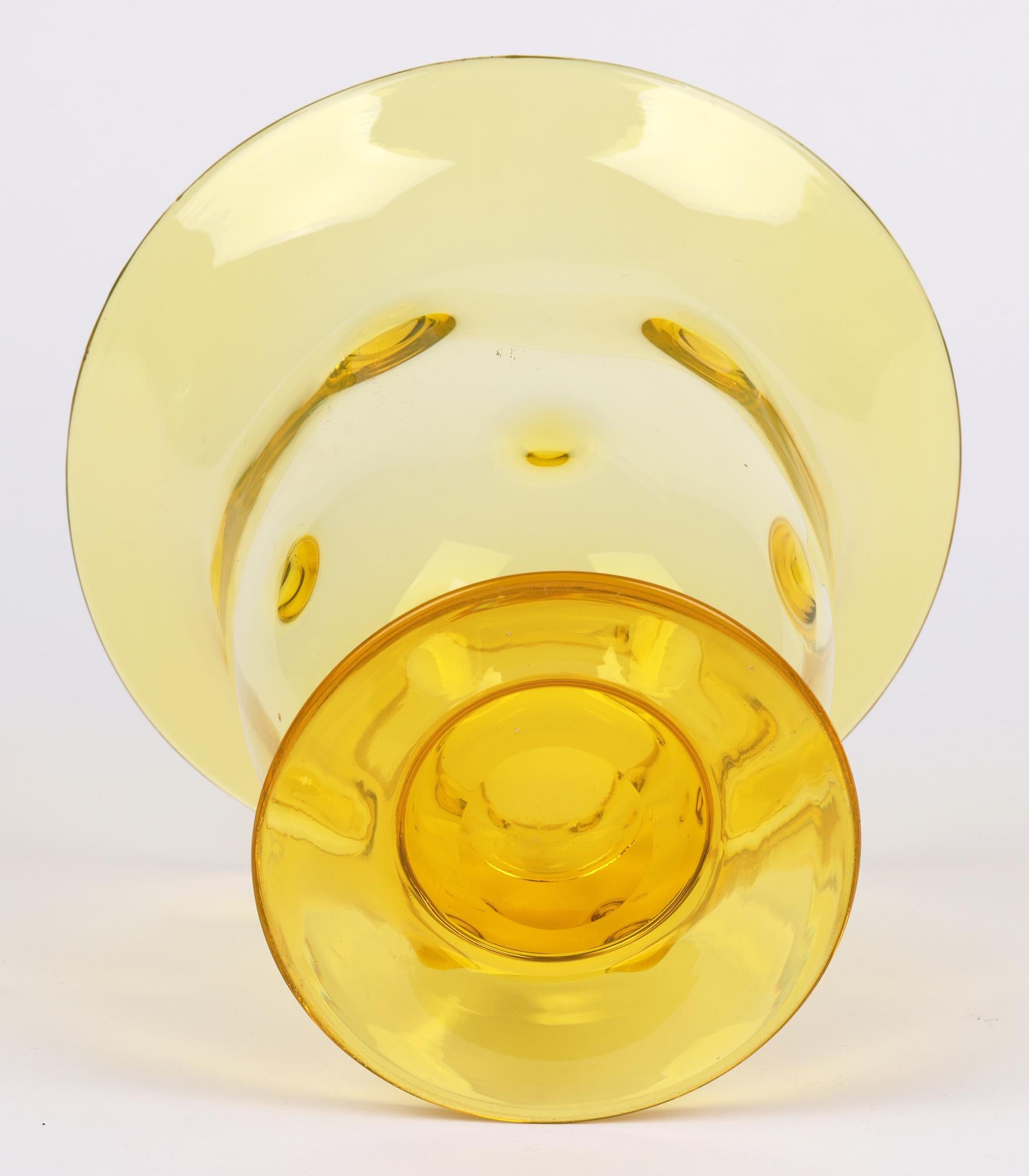Thomas Webb Art Deco Sunshine Amber Bullseye Glass Vase For Sale 4