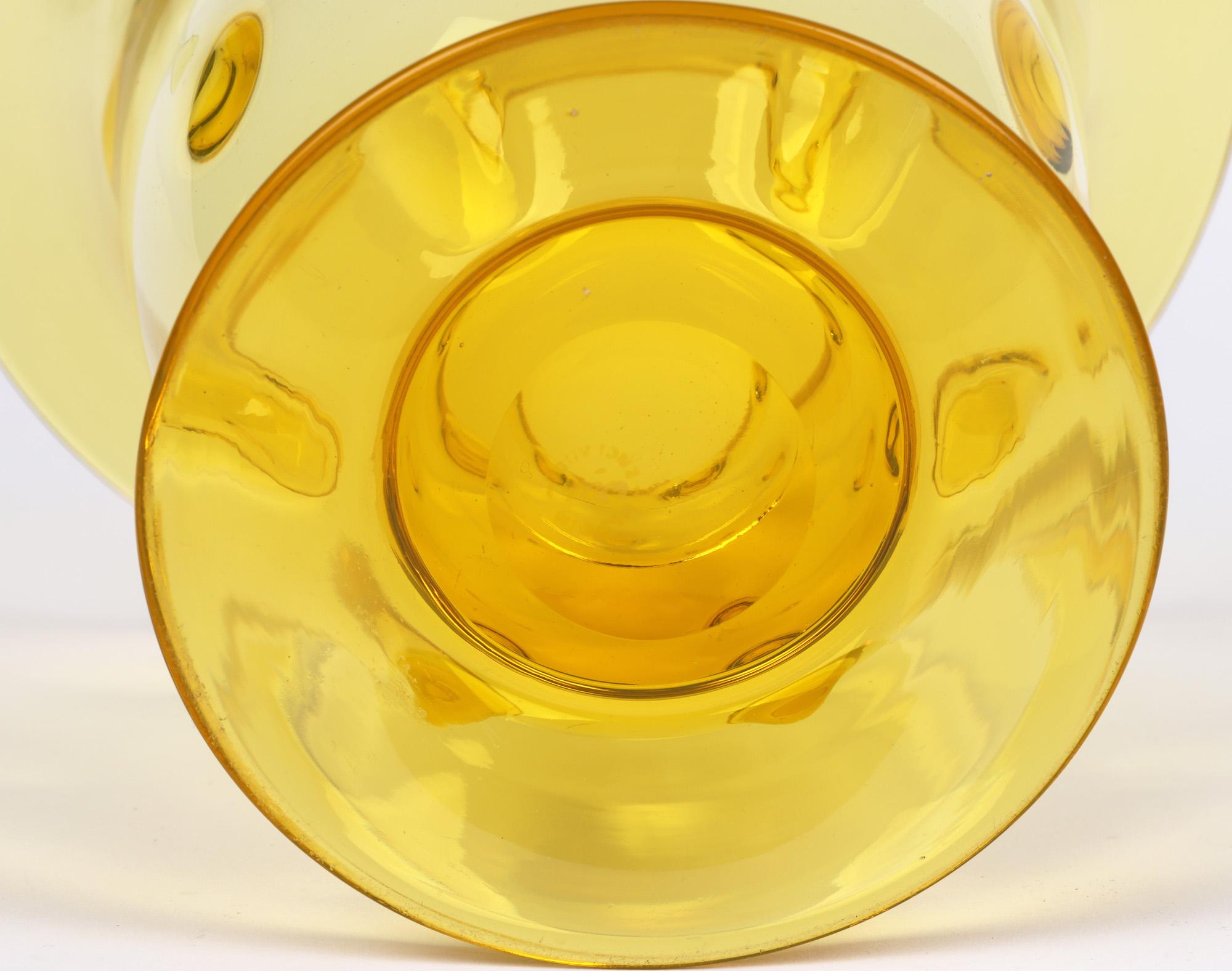 Thomas Webb Art Deco Sunshine Amber Bullseye Glass Vase For Sale 6
