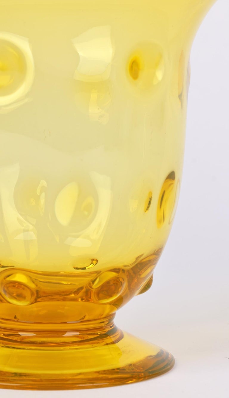 Thomas b Art Deco Sunshine Amber Bullseye Glass Vase For Sale at 1stDibs